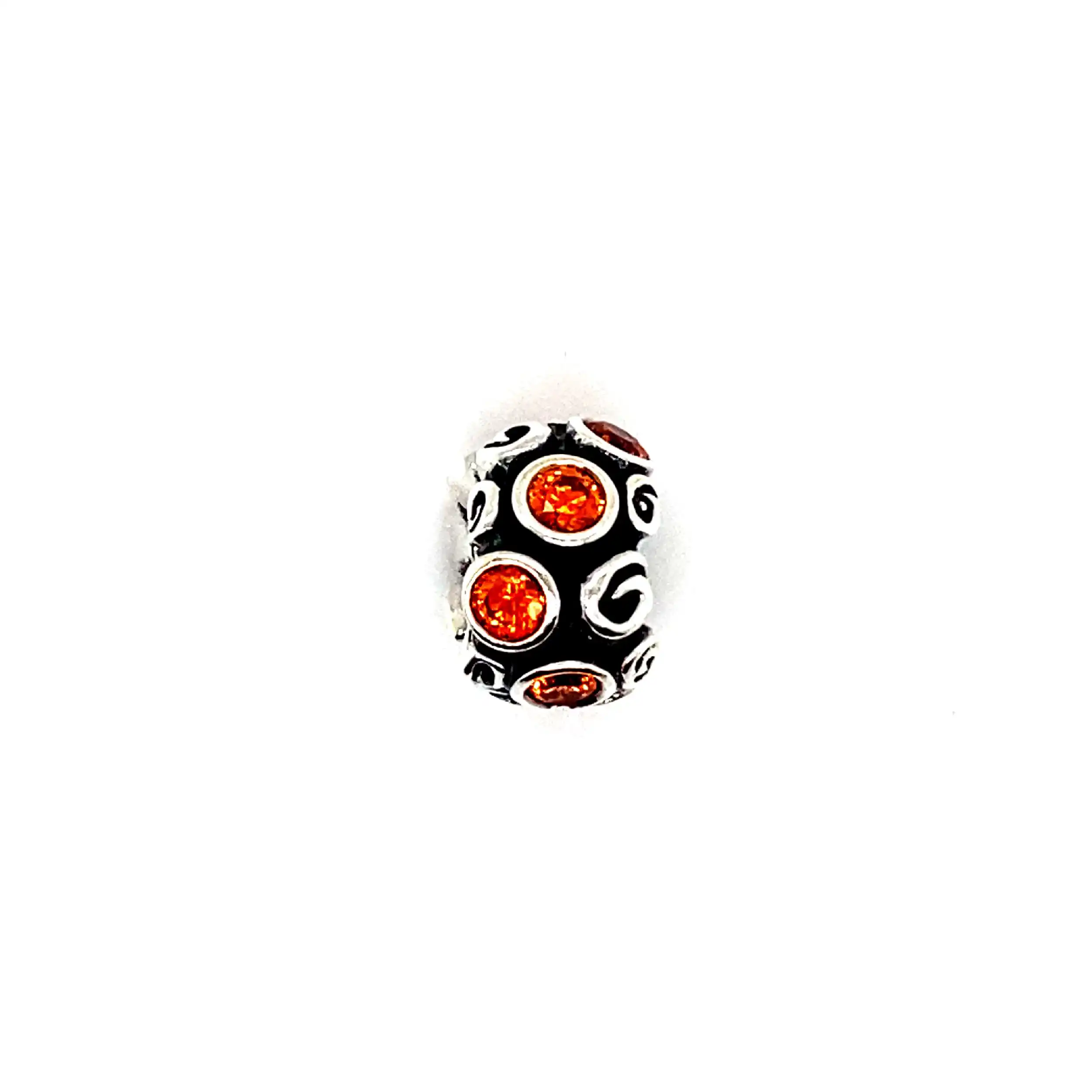 Silberanhänger Pandora Charm - Sternenwirbel mit orangenen Zirkonia