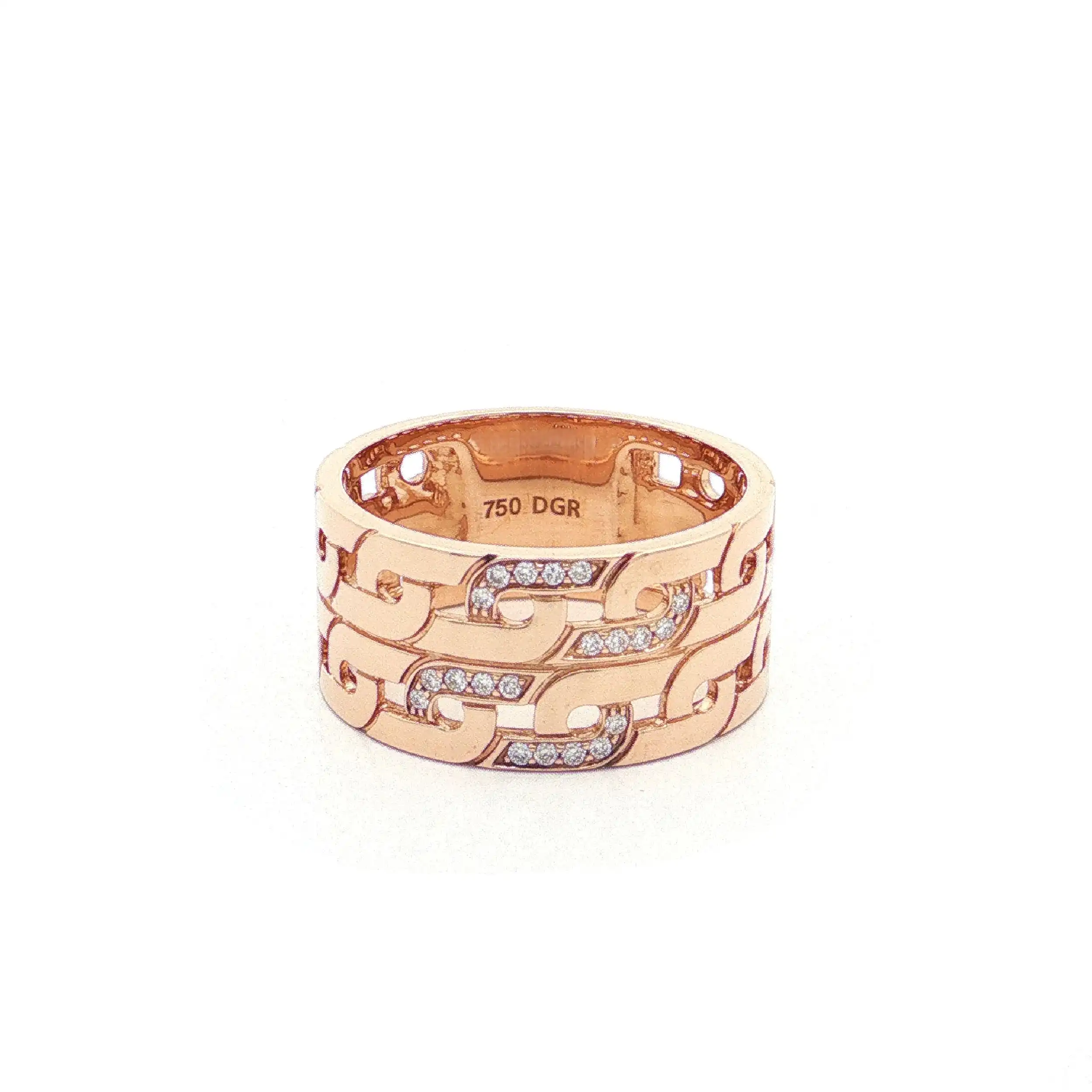 Ring Roségold mit Muster und Brillanten Ring Roségold mit Muster und Brillanten