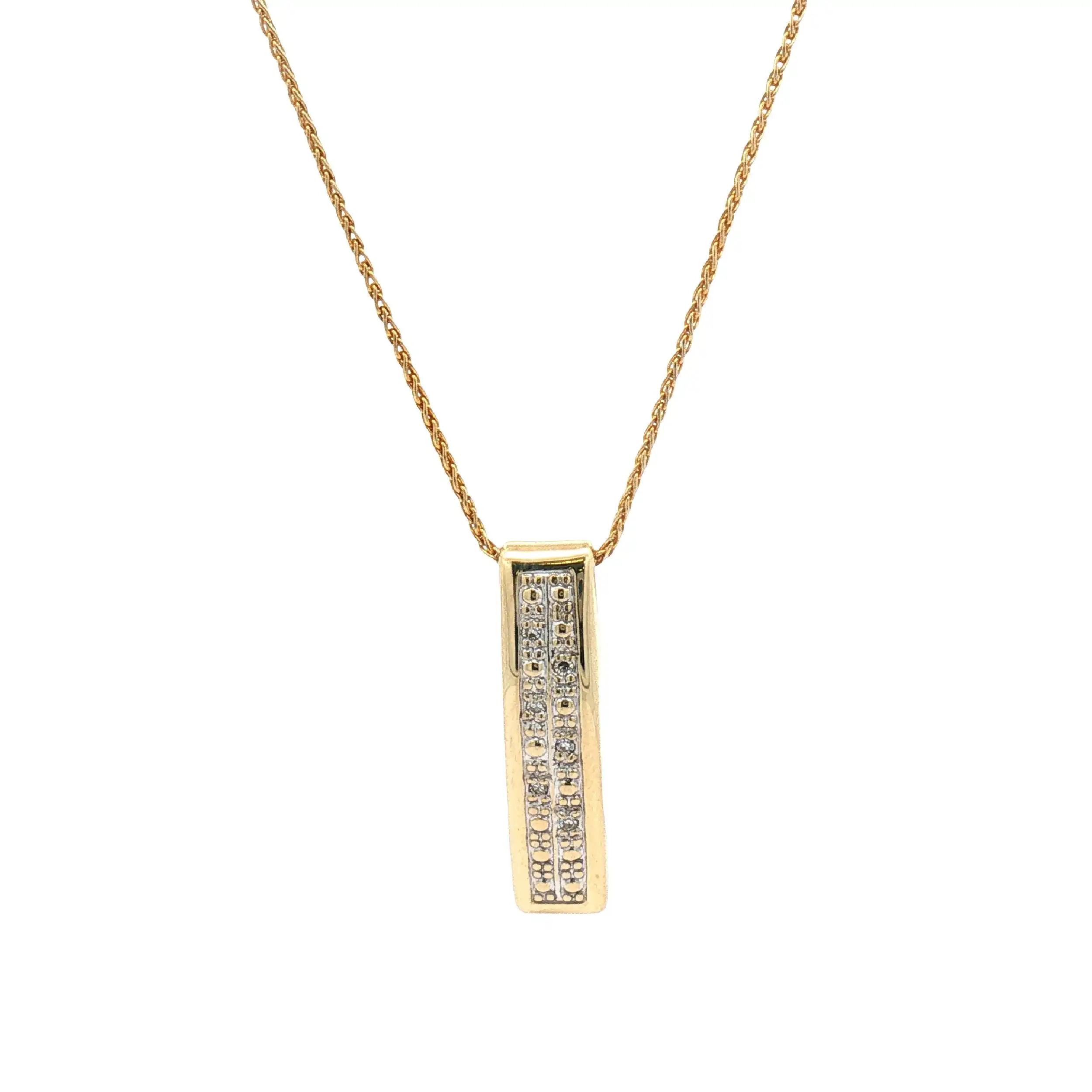 Zopfkette Bicolor mit Anhänger und Diamanten Zopfkette Bicolor mit Anhänger und Diamanten