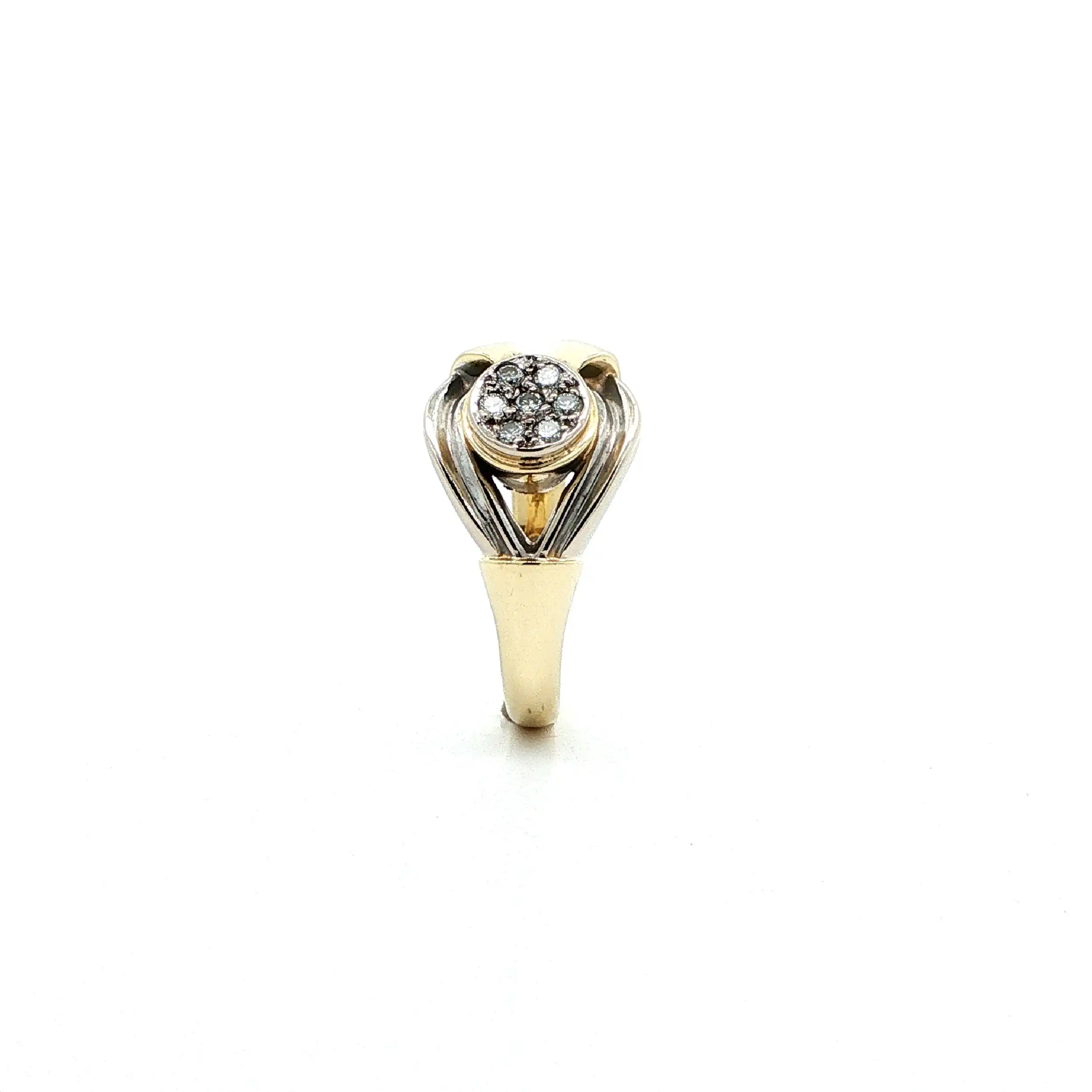 Ring Bicolor mit Brillanten, graviert mit 0,14ct.