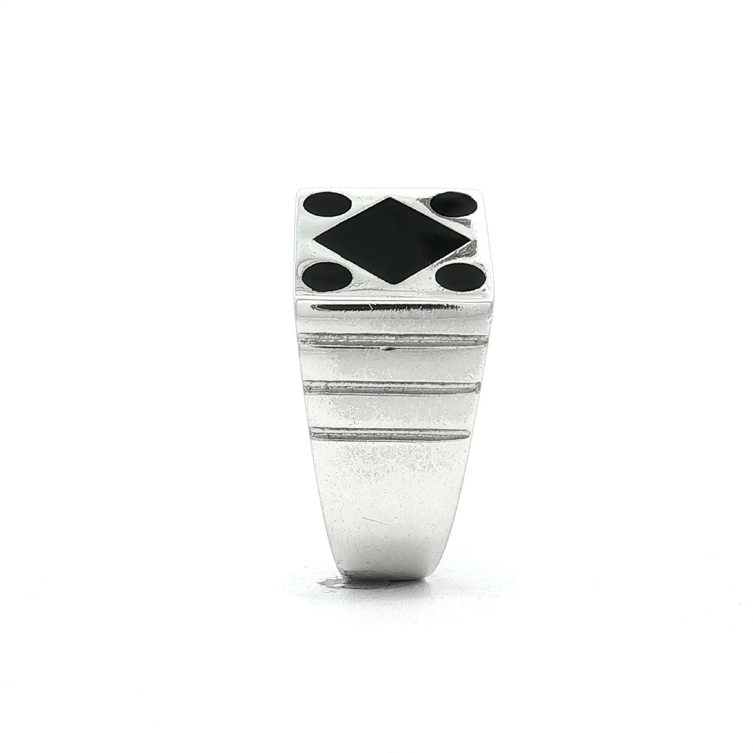 Herrenring Silber mit schwarzem Aufdruck Herrenring Silber mit schwarzem Aufdruck