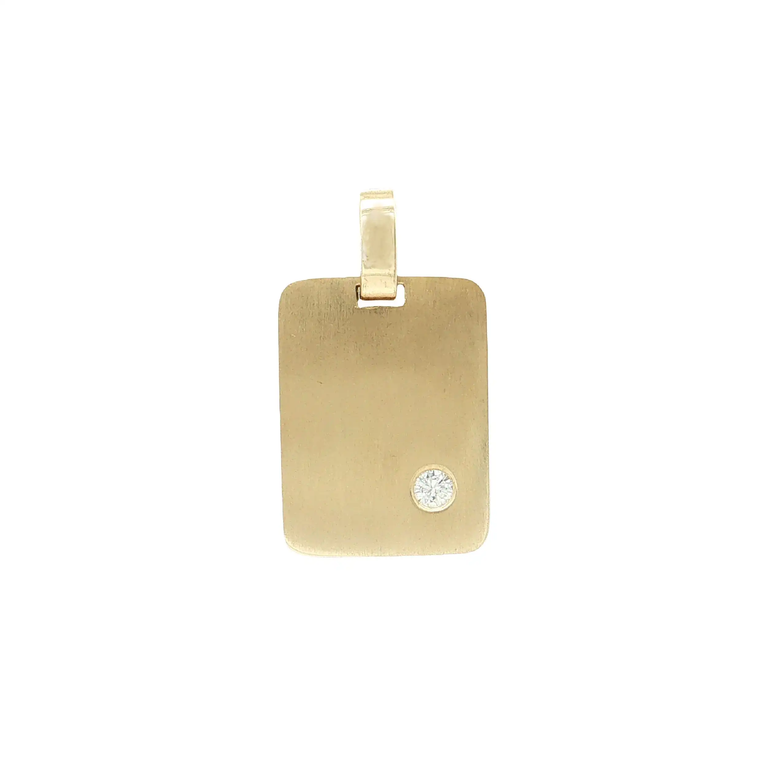 Anhänger Gelbgold Gravurplatte mit Brillant