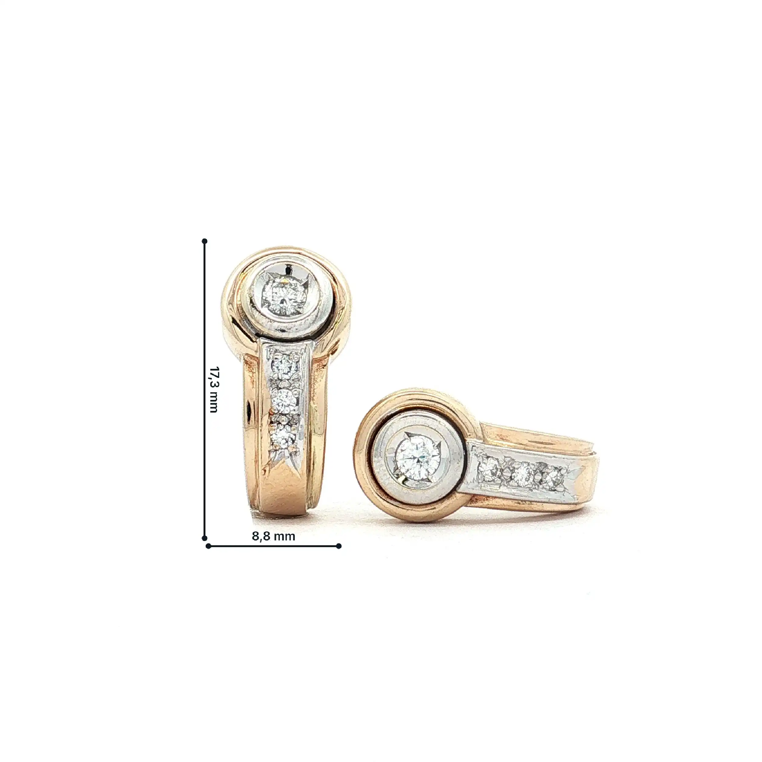 Ohrstecker Bicolor mit Brillanten