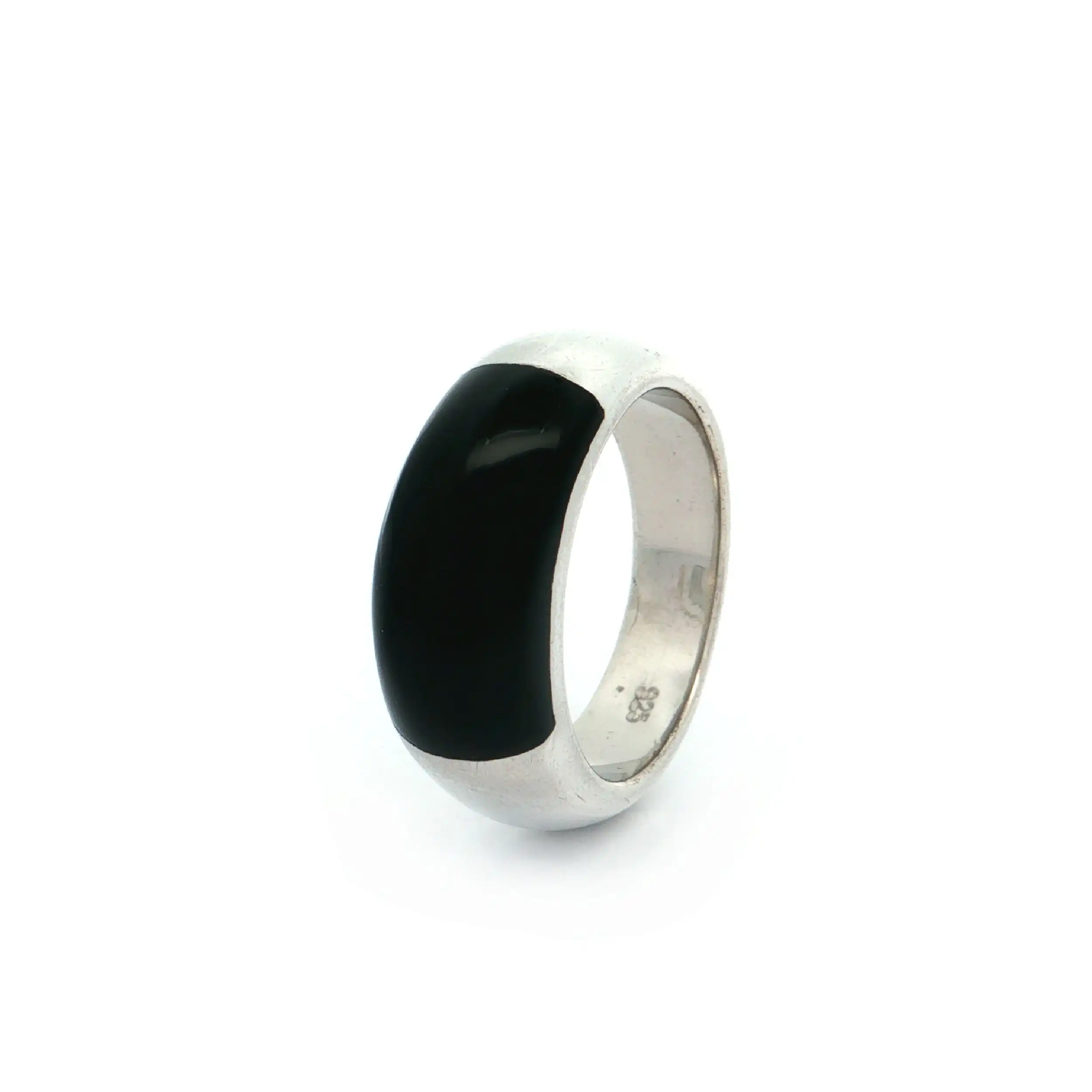 Silberring mit schwarzem Stein