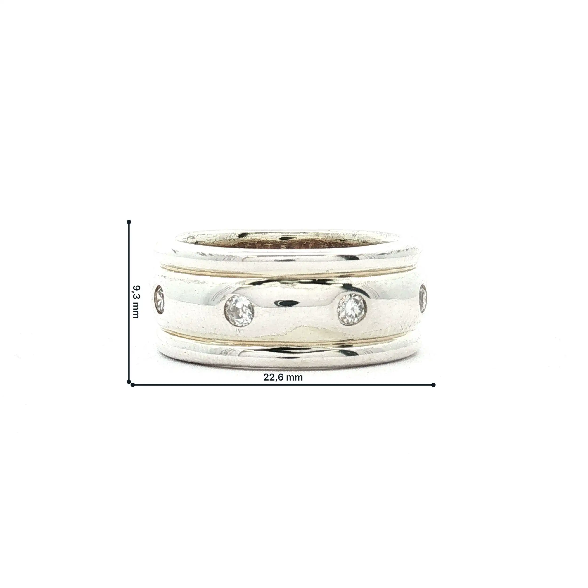 Ring Silber mit Zirkonia - Innenteil vergoldet