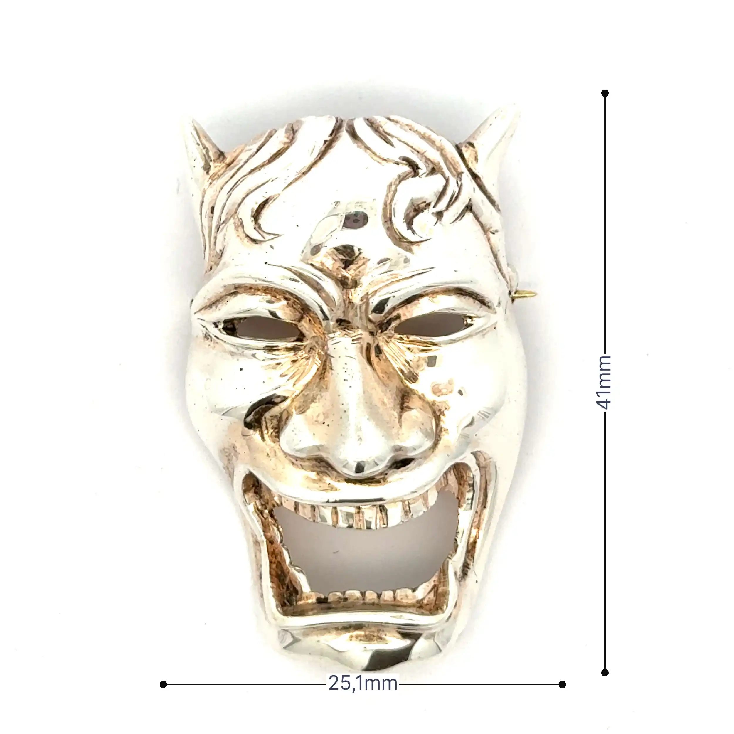 Brosche Silber Maske