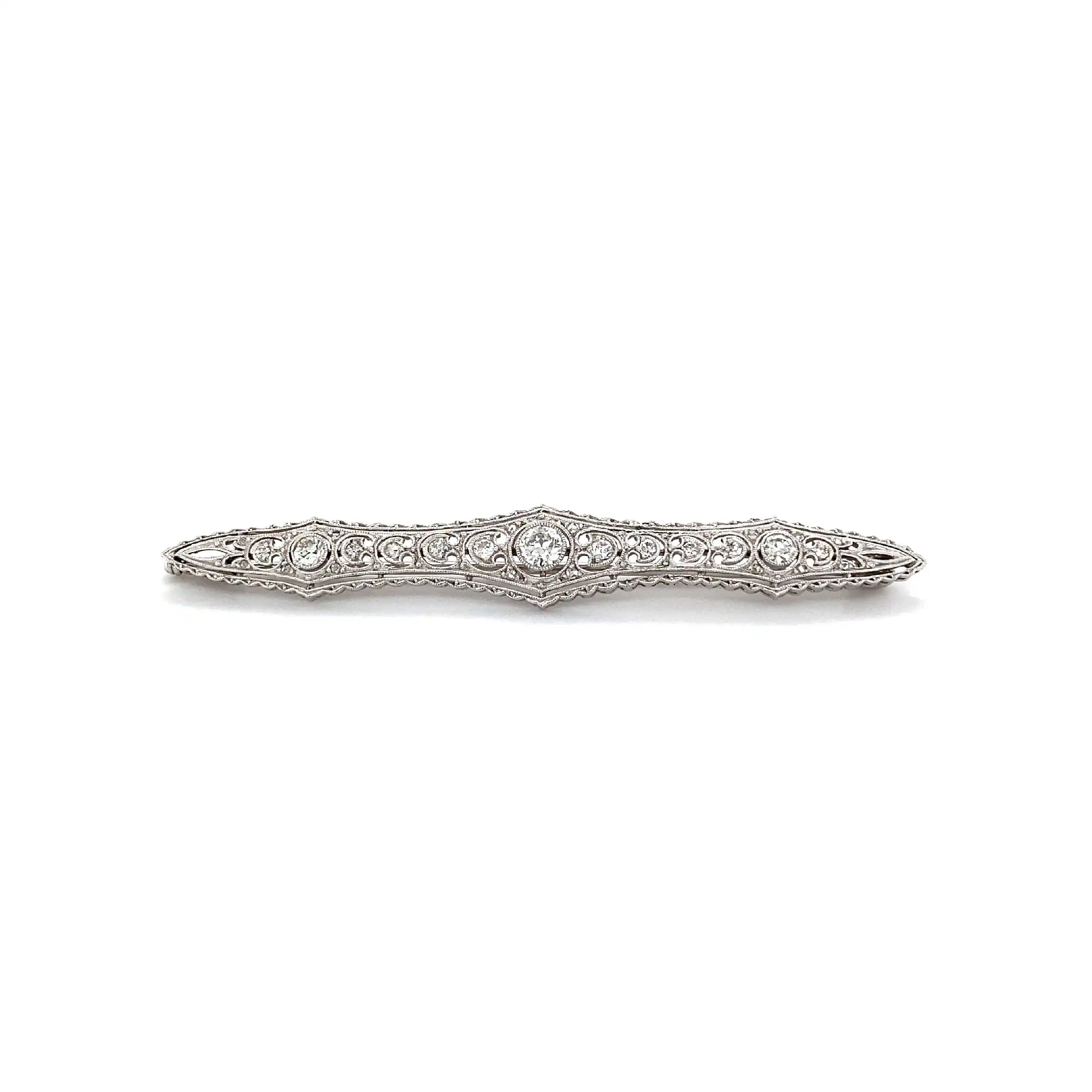 Brosche Weißgold mit Diamanten und Brillanten Brosche Weißgold mit Diamanten und Brillanten
