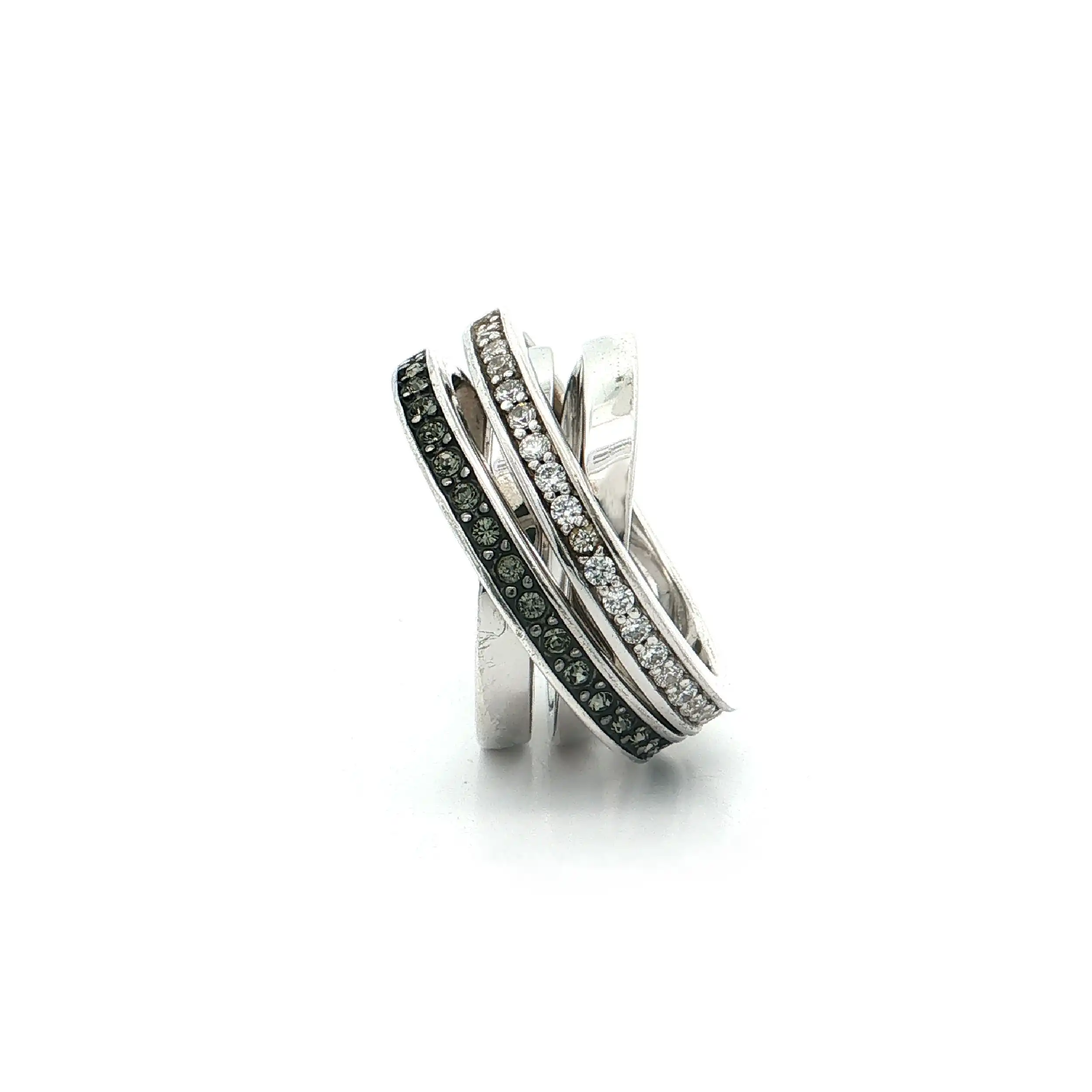 Rollring Silber mit Zirkonia