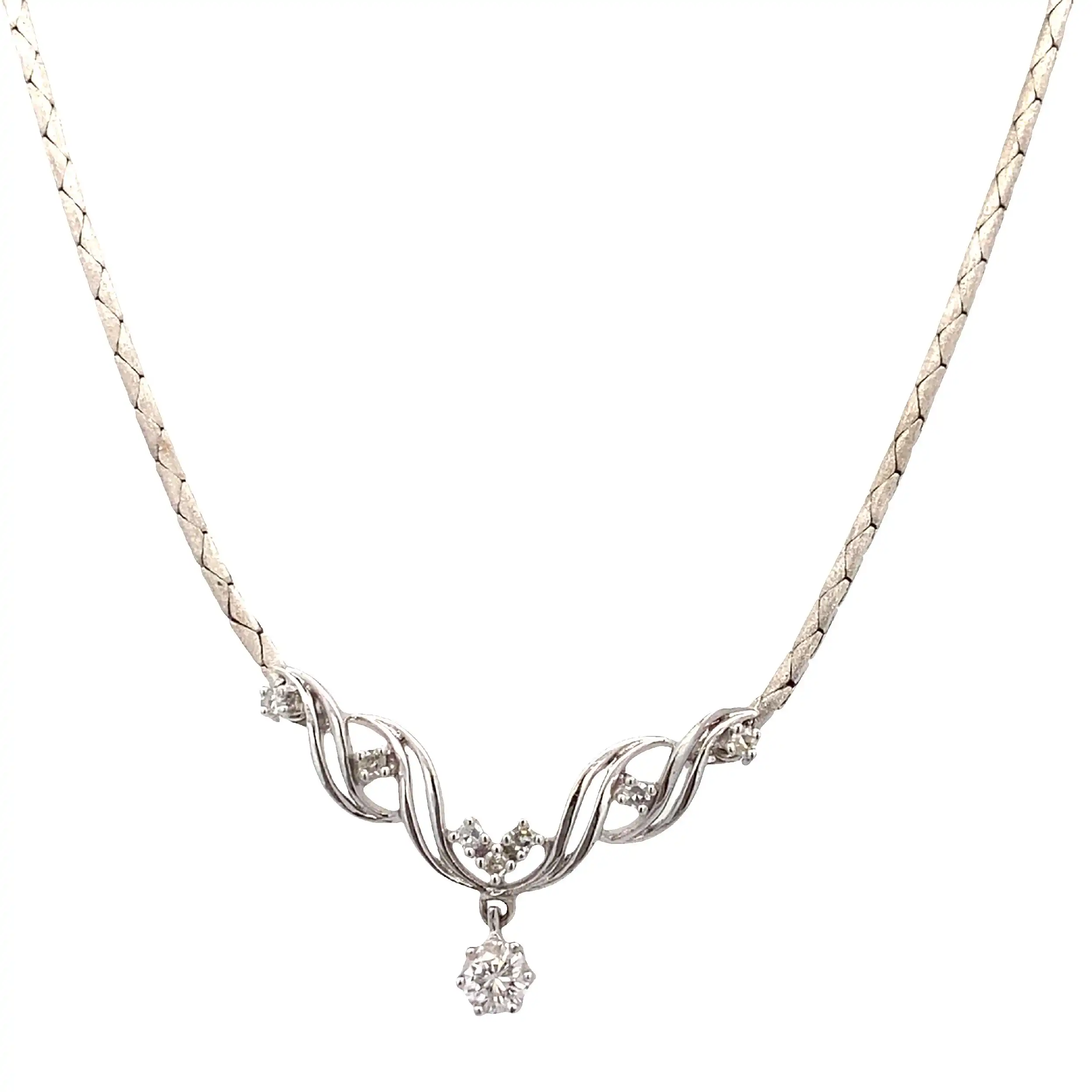 Collier Weißgold mit Brillanten und Diamanten Collier Weißgold mit Brillanten und Diamanten