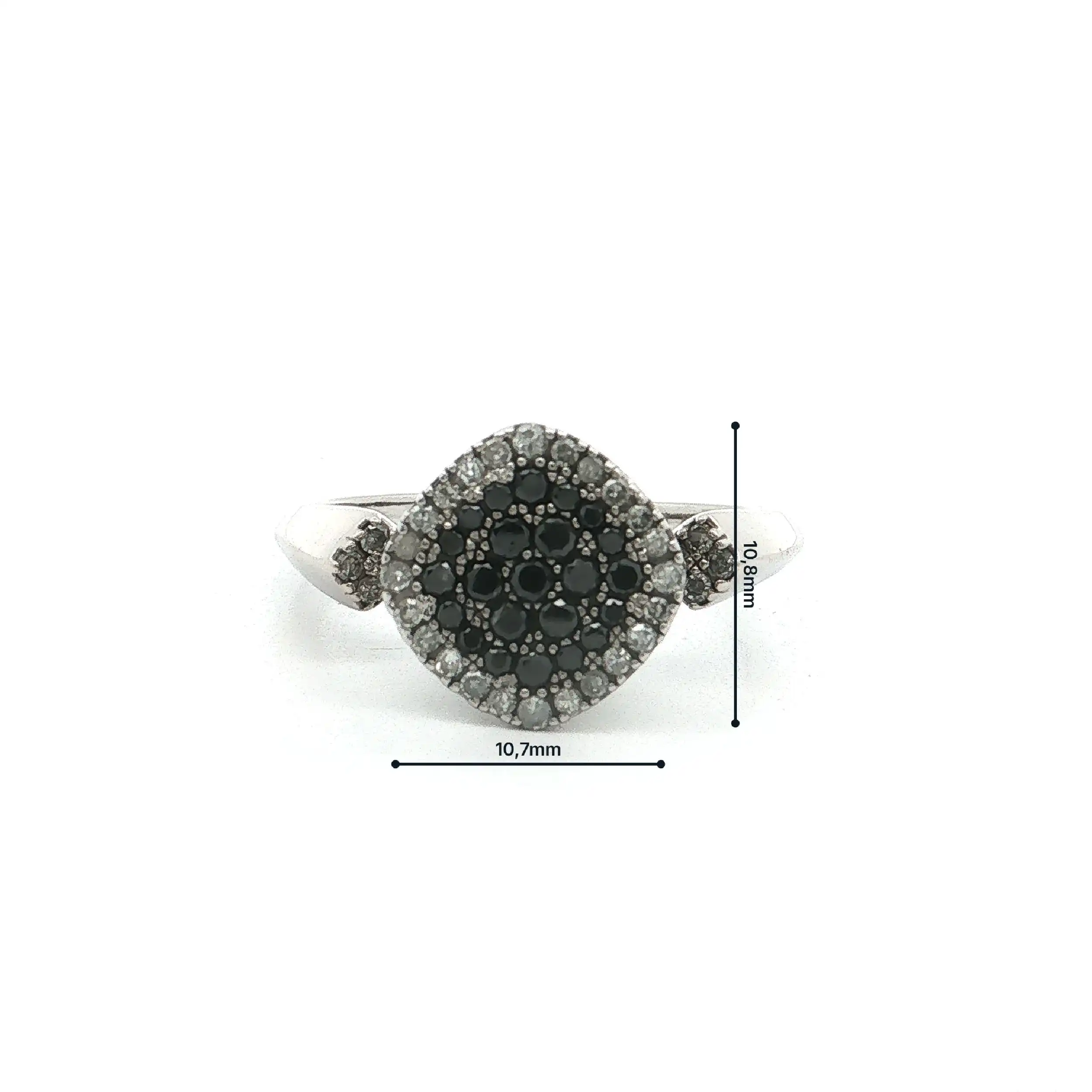 Ring Weißgold mit schwarzen und weißen Diamanten, graviert mit 0,41ct Ring Weißgold mit schwarzen und weißen Diamanten, graviert mit 0,41ct