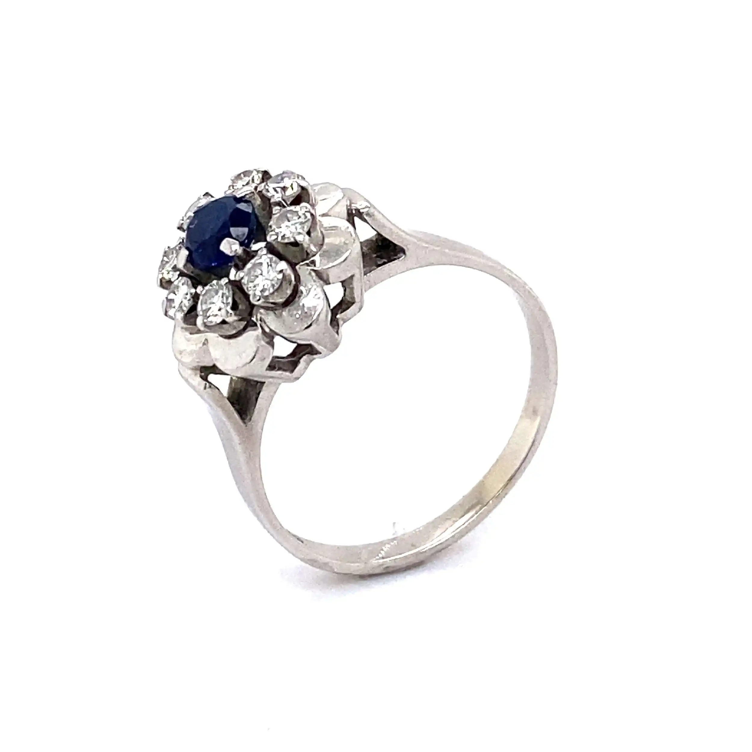 Ring Weißgold mit Saphir und Brillanten Ring Weißgold mit Saphir und Brillanten