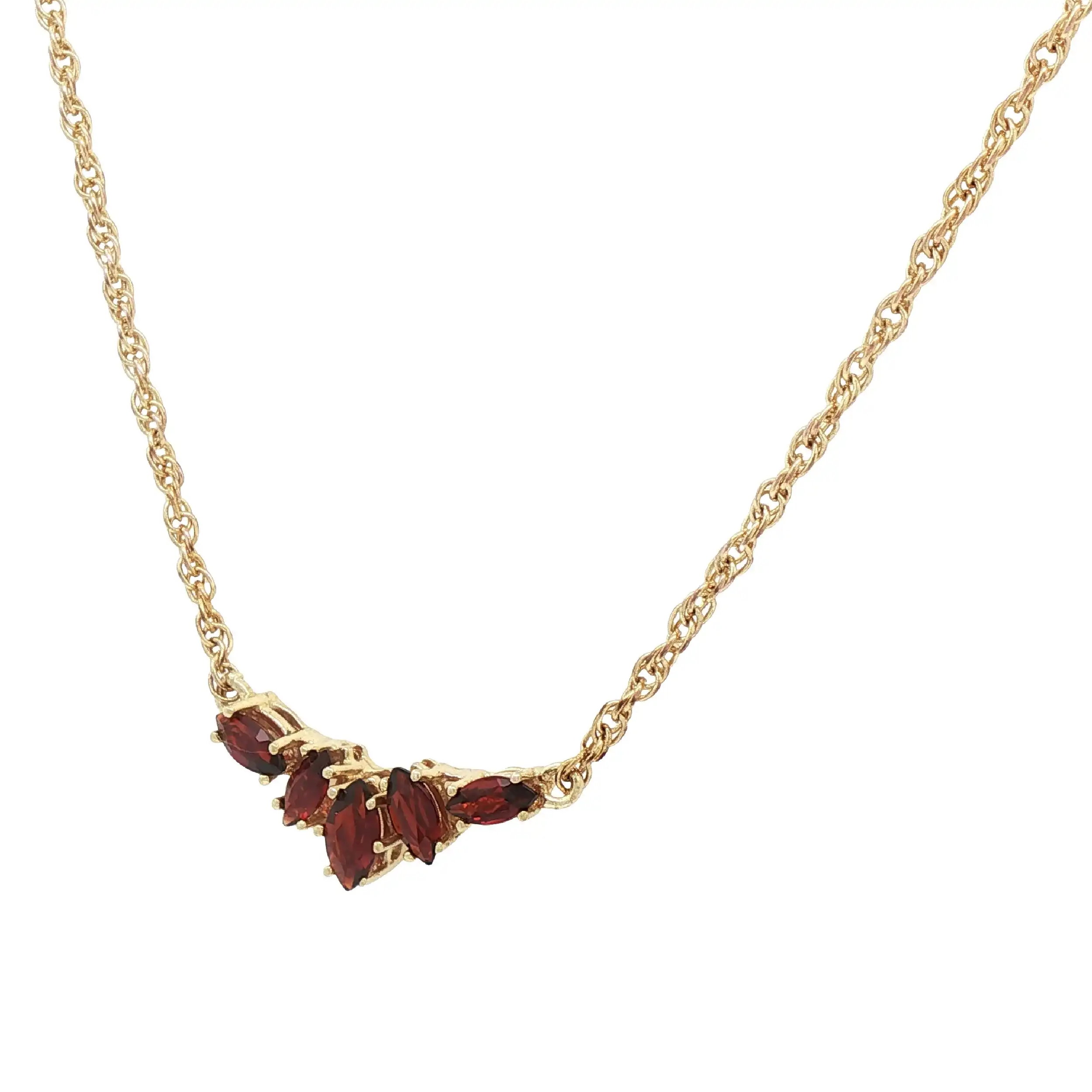 Collier Gelbgold mit Granat
