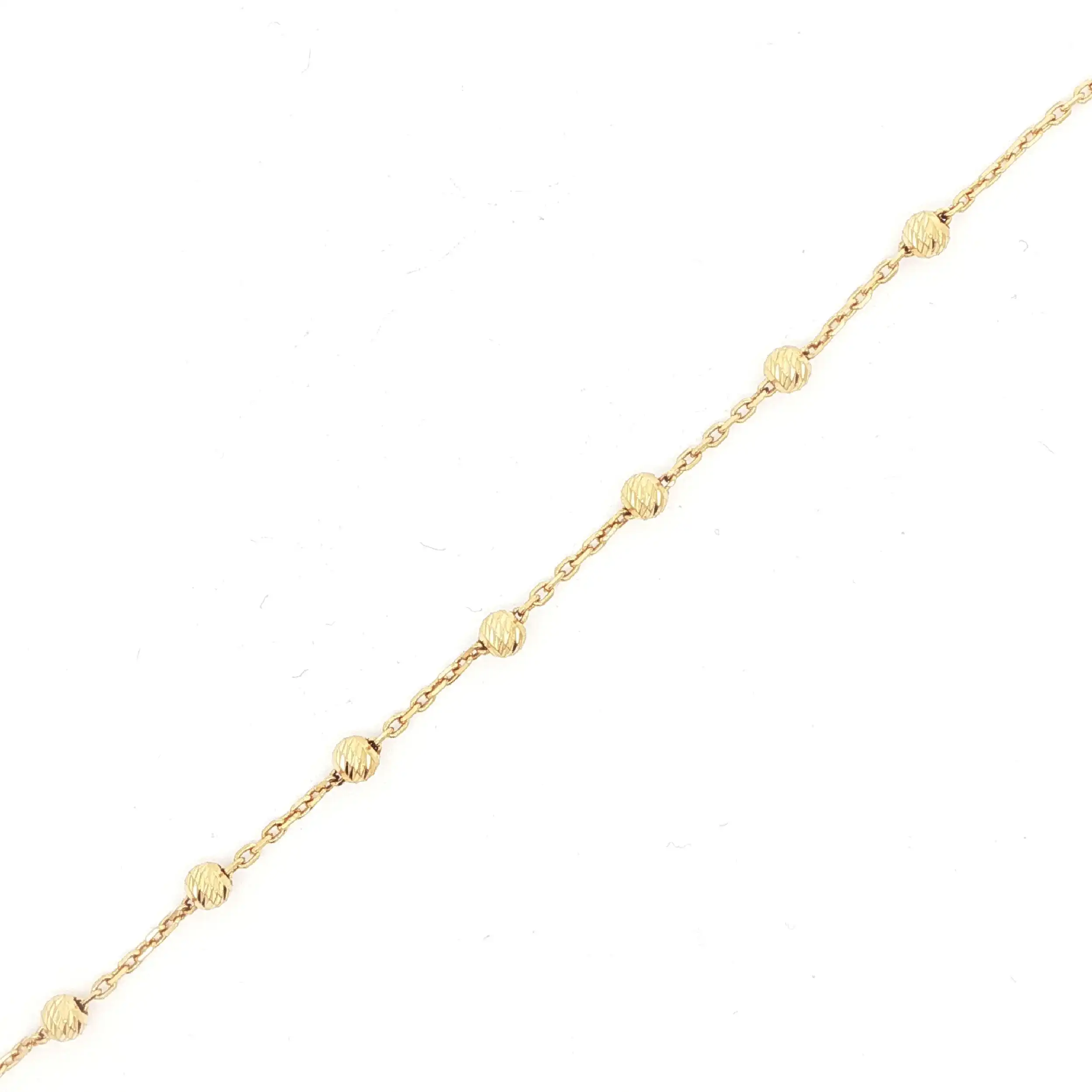Ankerarmband Gelbgold mit diamantierten Kügelchen