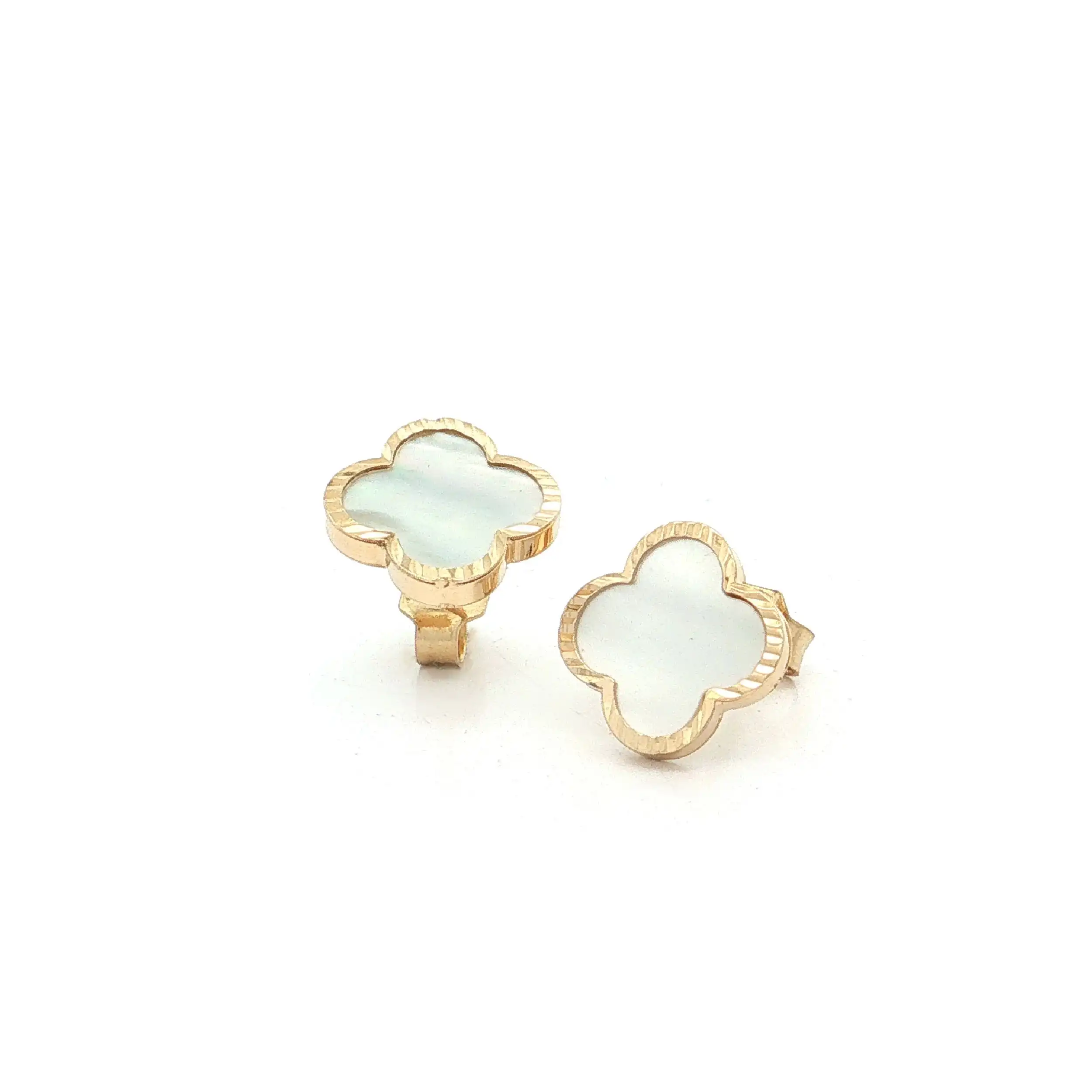 Ohrstecker Gelbgold "Blume mit Perlmutt"