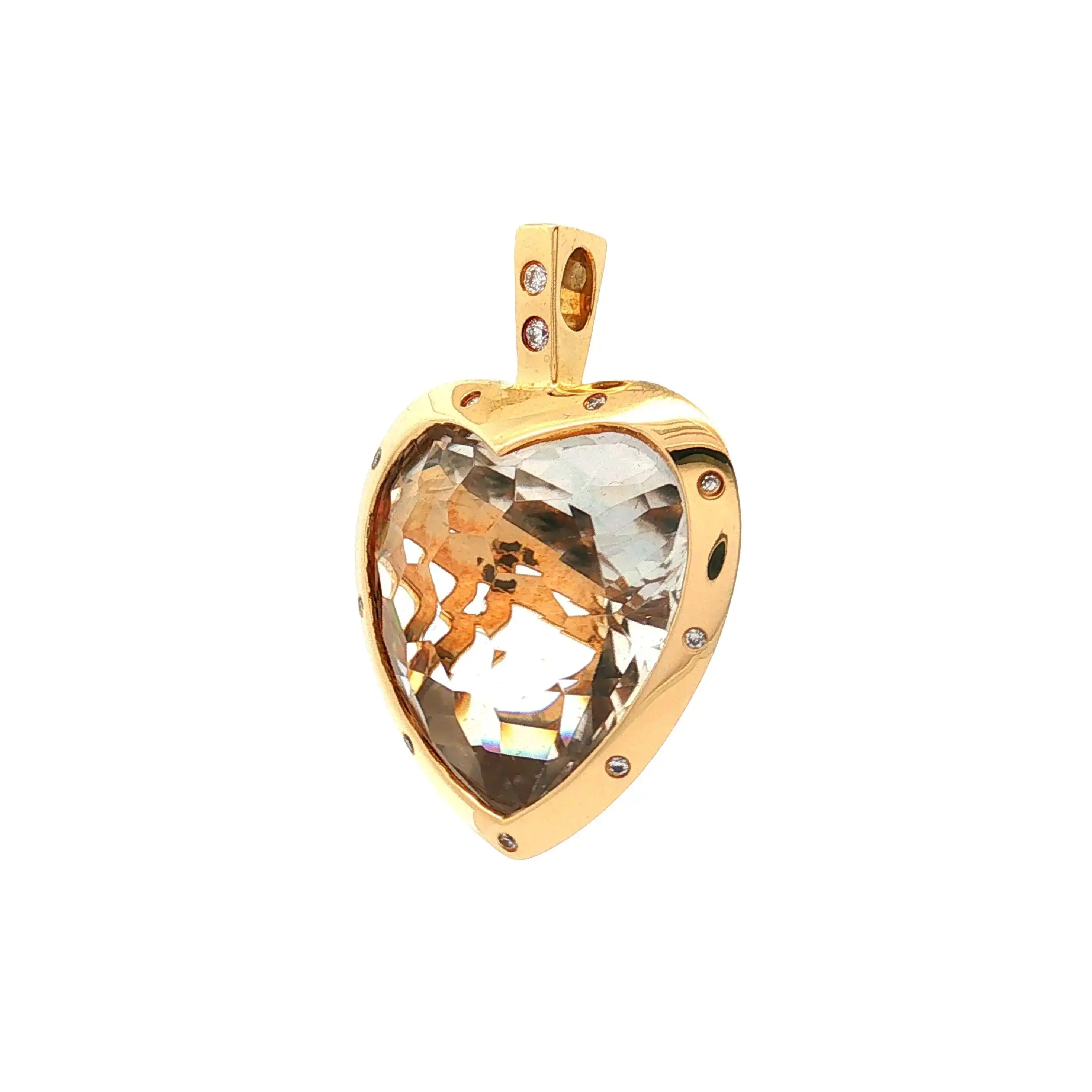 Anhänger Gelbgold Jette mit Bergkristall und Brillanten