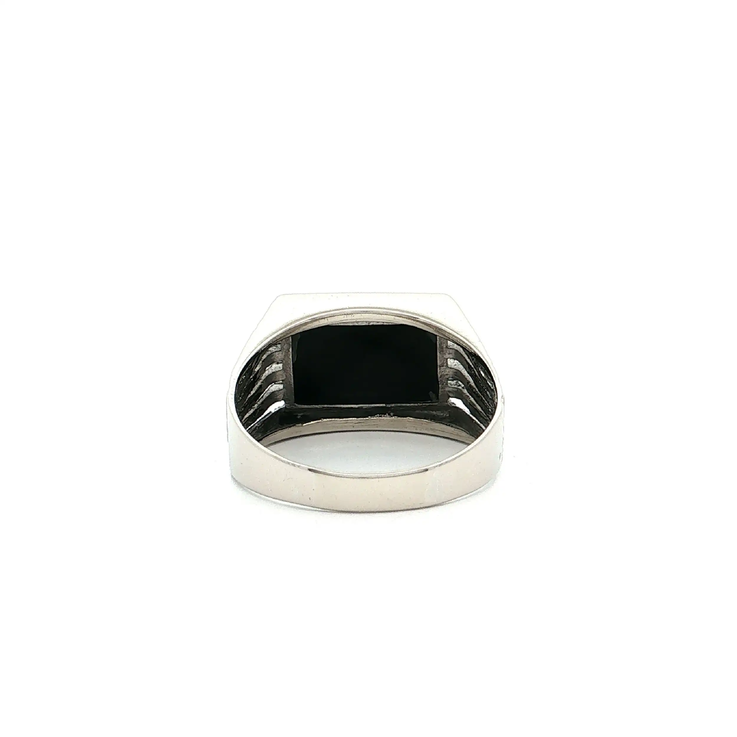 Ring Weißgold mit schwarzem Onyx