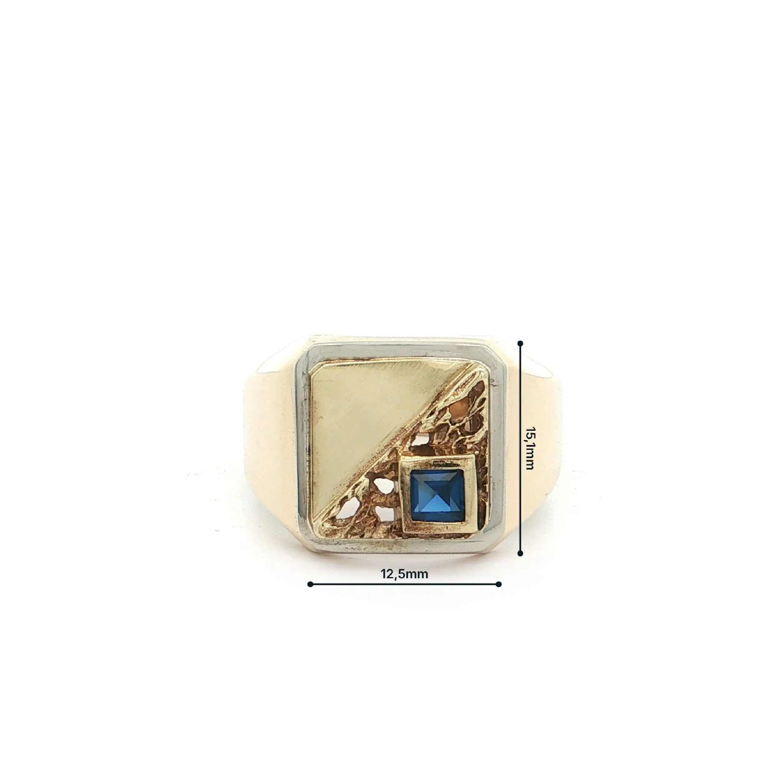 Ring Gelbgold mit blauem Farbstein Ring Gelbgold mit blauem Farbstein