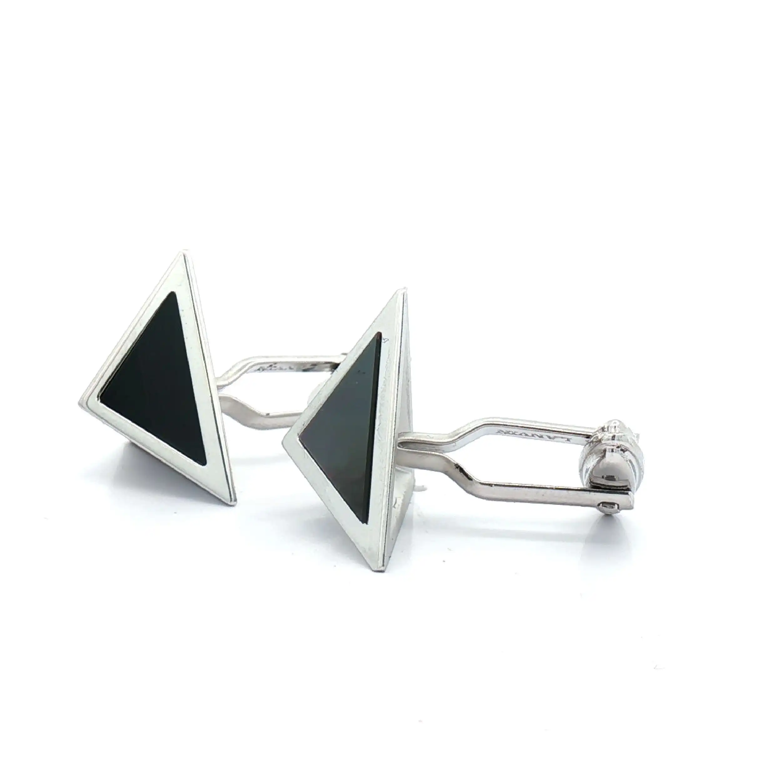 Manschetten Silber Lanvin Paris mit Onyx Manschetten Silber Lanvin Paris mit Onyx