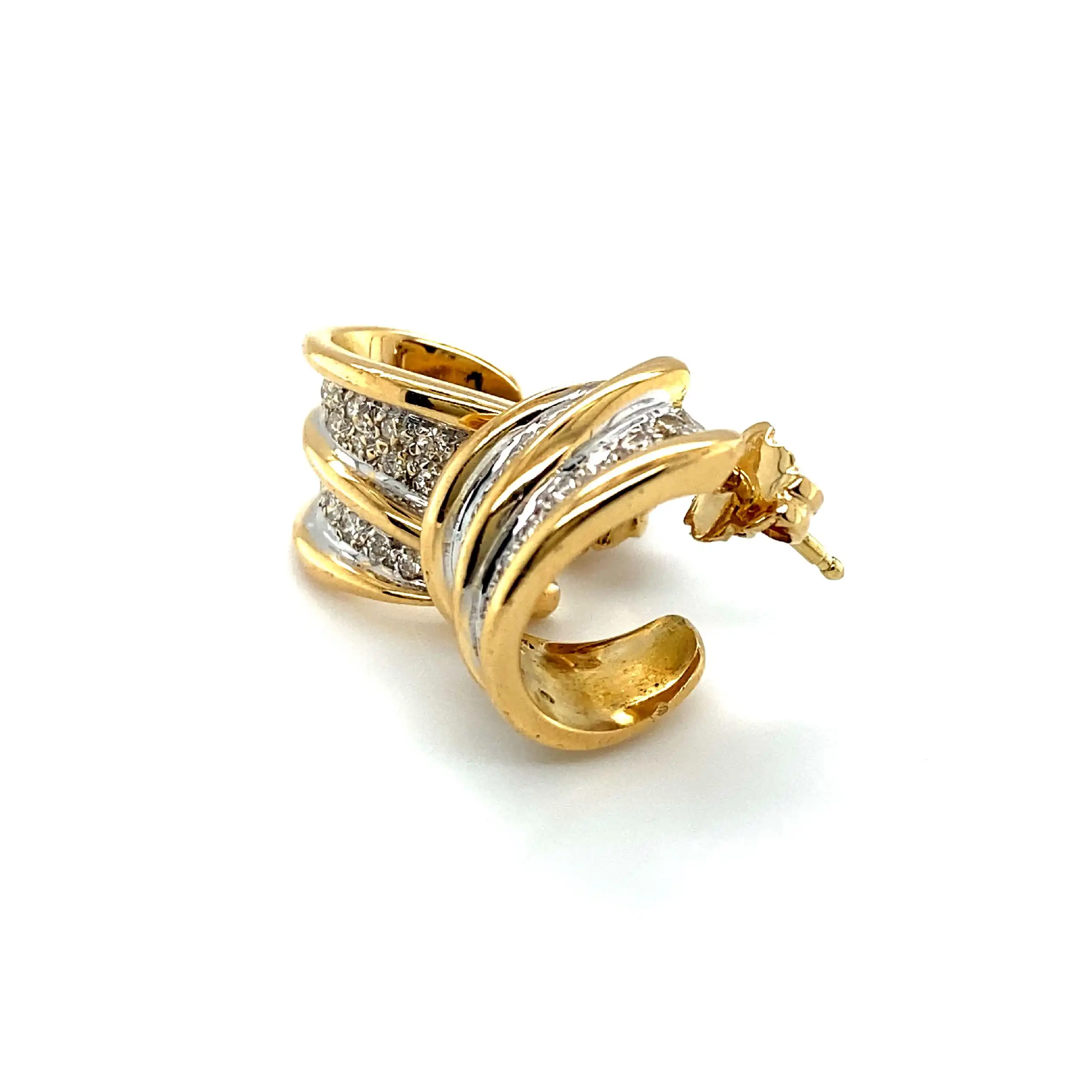 Halbcreolen Gelbgold mit Brillanten, graviert mit je 0,31ct