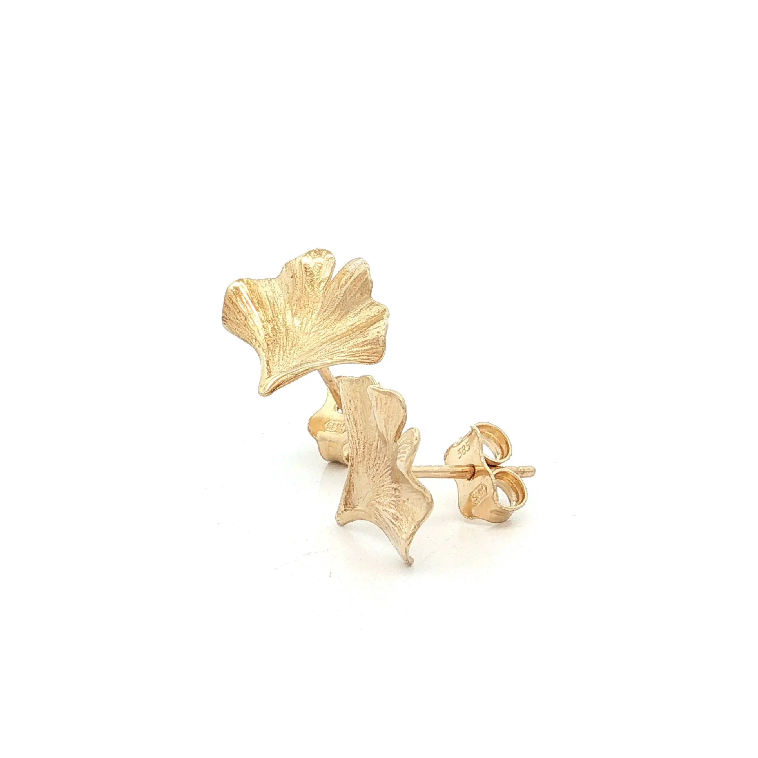 Ohrstecker Gelbgold "Ginkoblatt"