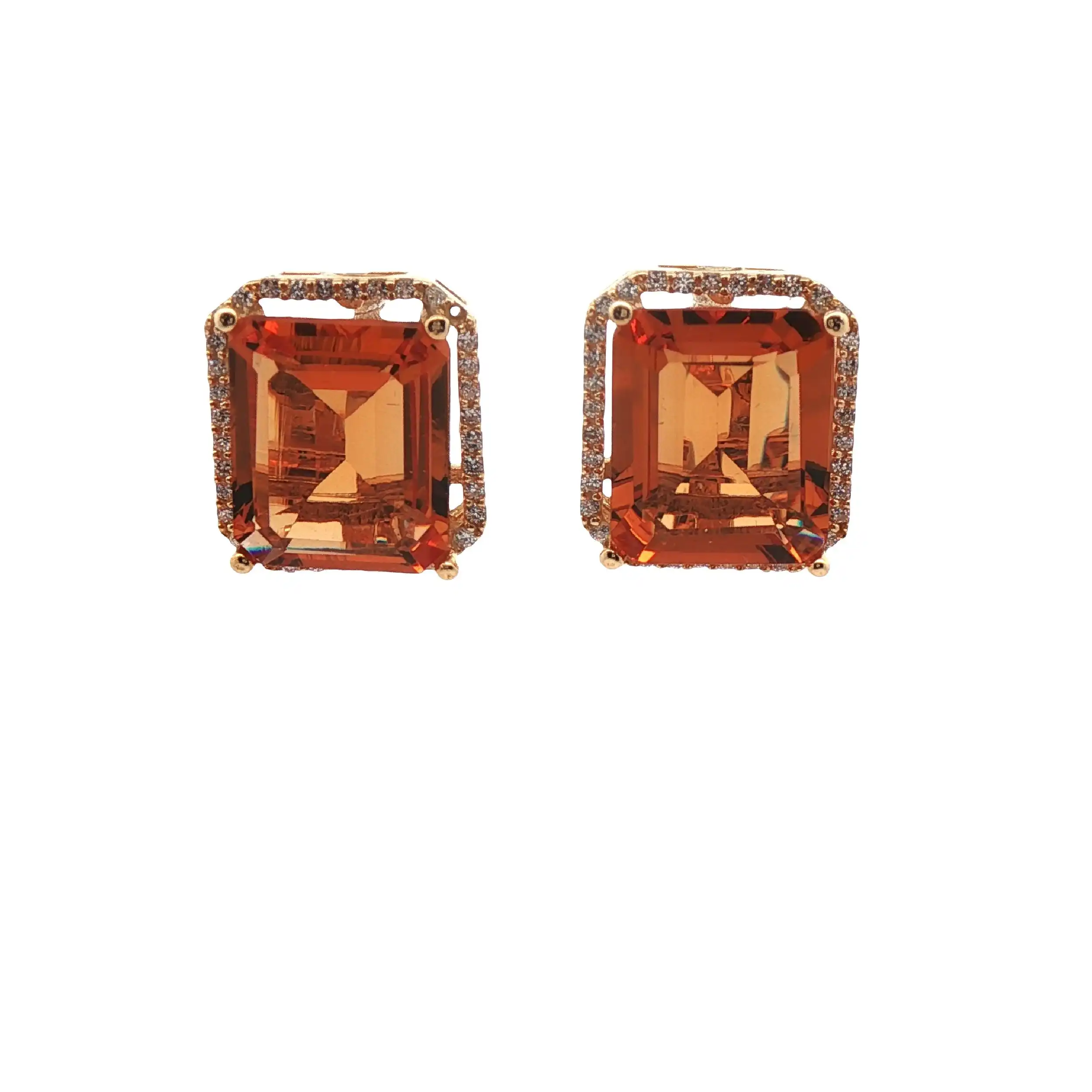 Ohrstecker Gelbgold mit Citrin und Zirkonia Ohrstecker Gelbgold mit Citrin und Zirkonia