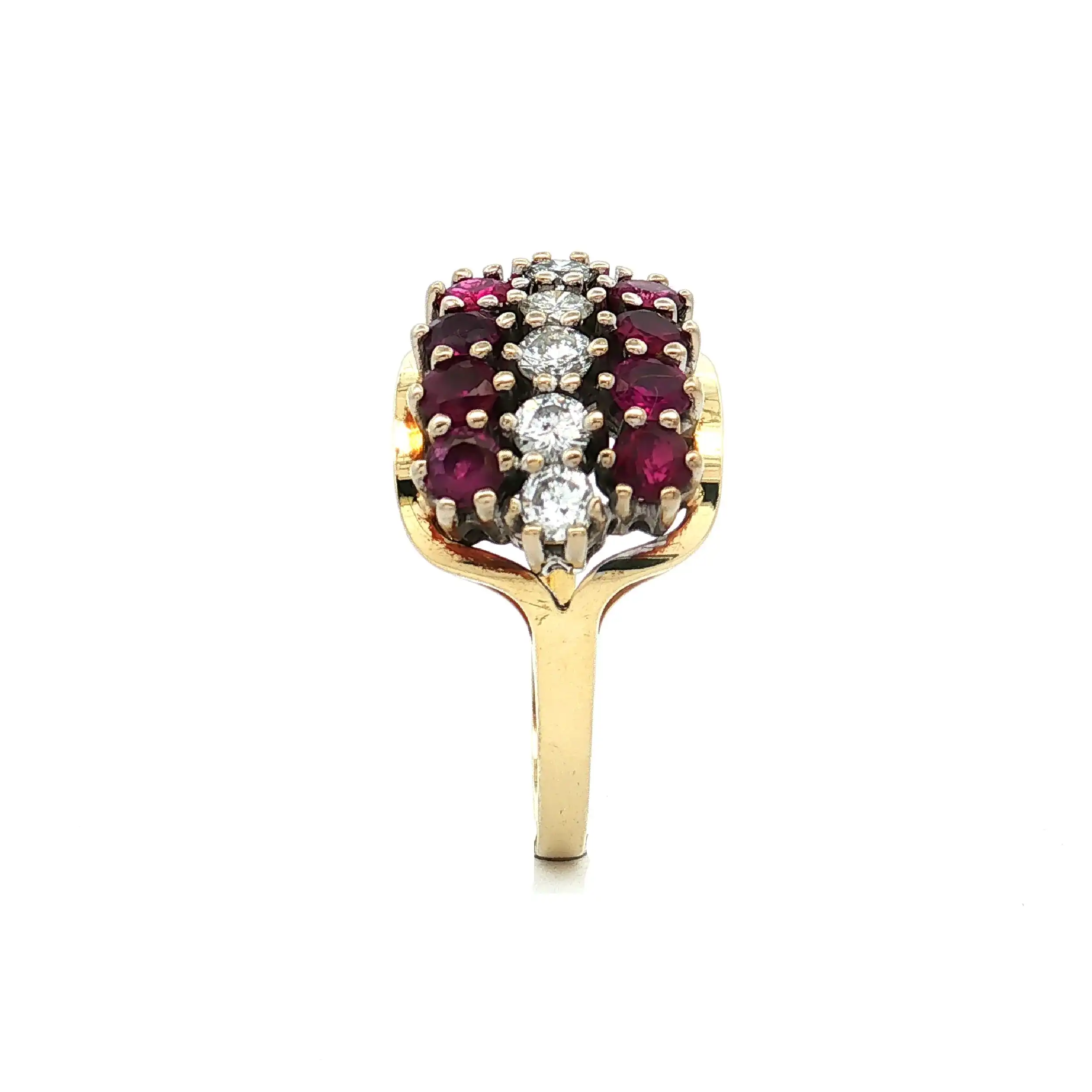 Ring Gelbgold mit Brillanten und Rubinen