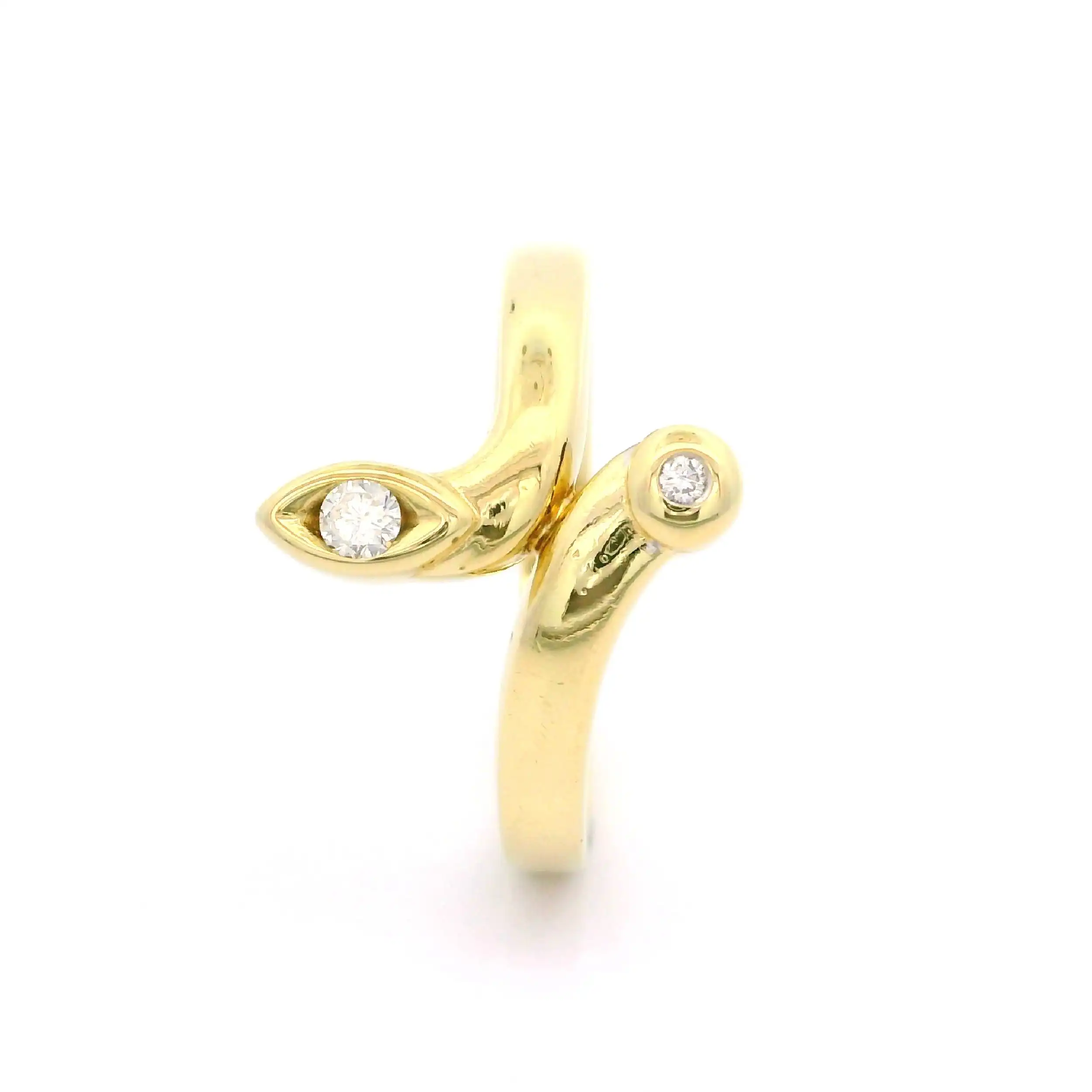 Ring Gelbgold mit Brillanten, graviert mit 0,08 ct
