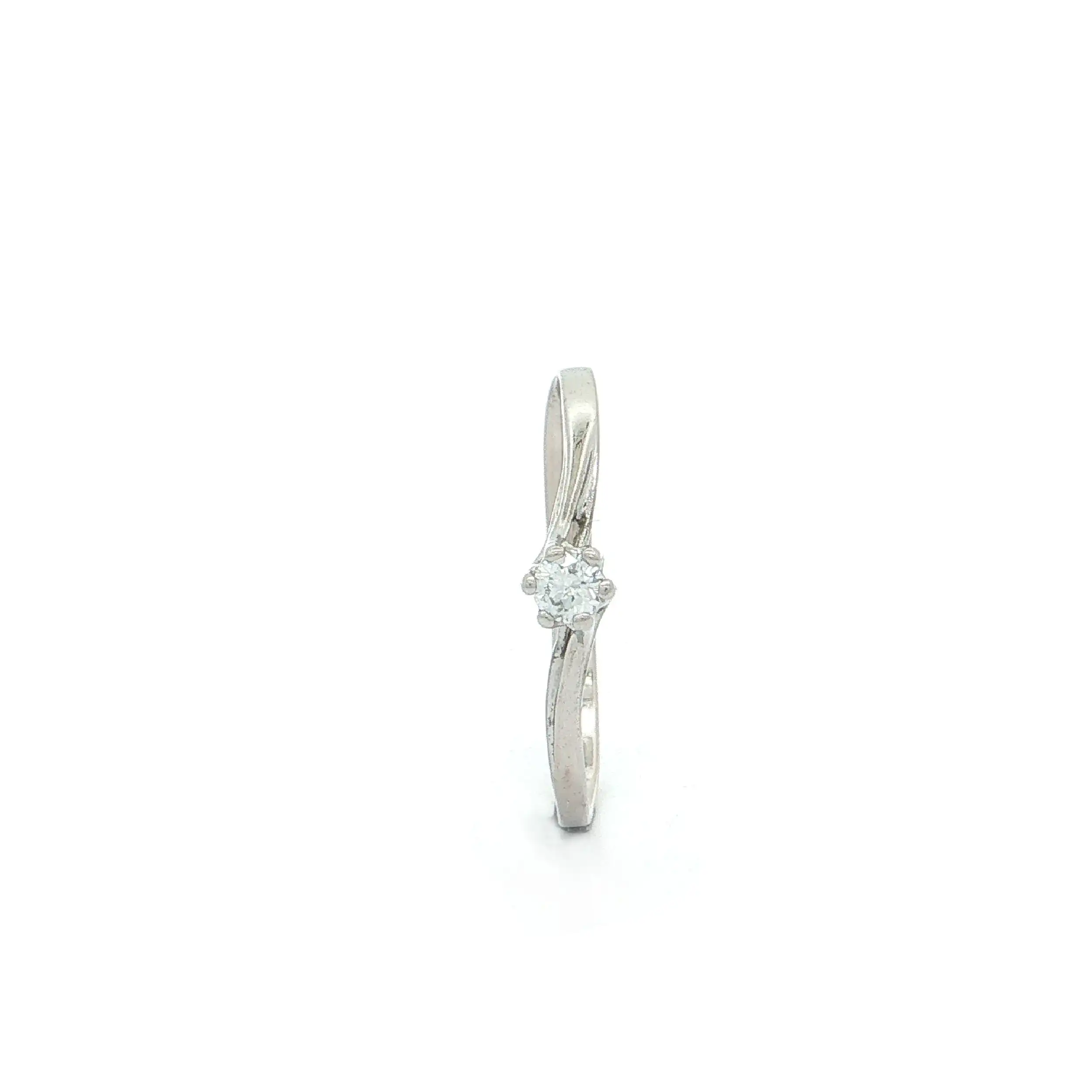 Ring Weißgold mit Brillant, graviert mit 0,09ct Ring Weißgold mit Brillant, graviert mit 0,09ct