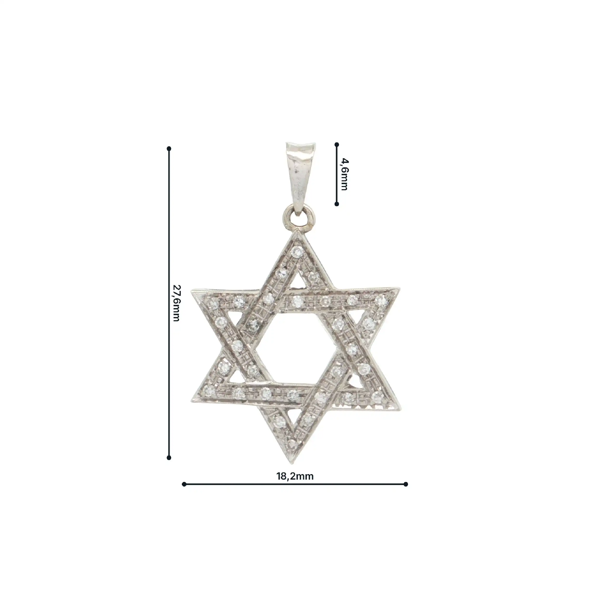 Anhänger Weißgold Davidstern mit Diamanten