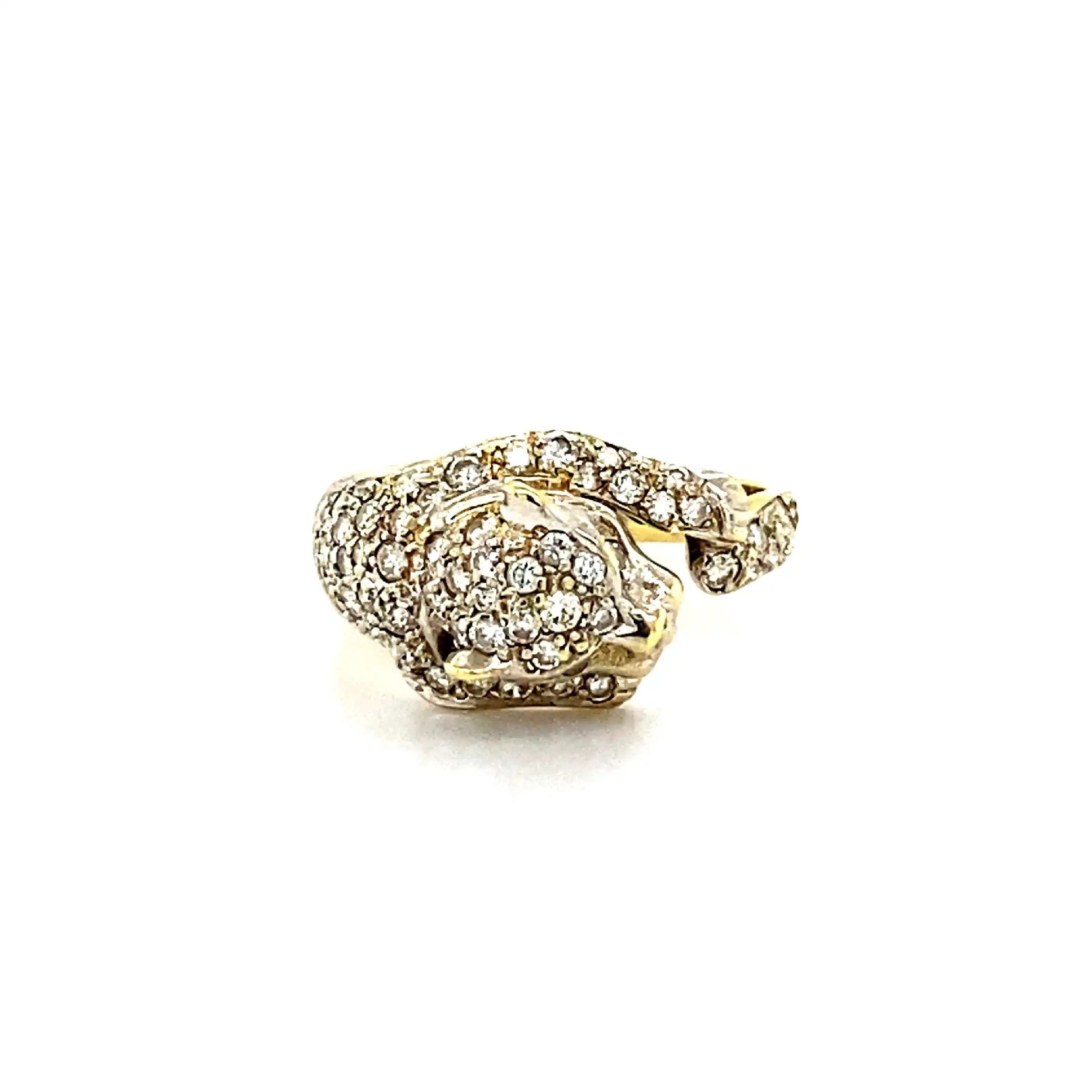 Ring Bicolor mit Brillanten Panther Ring Bicolor mit Brillanten Panther