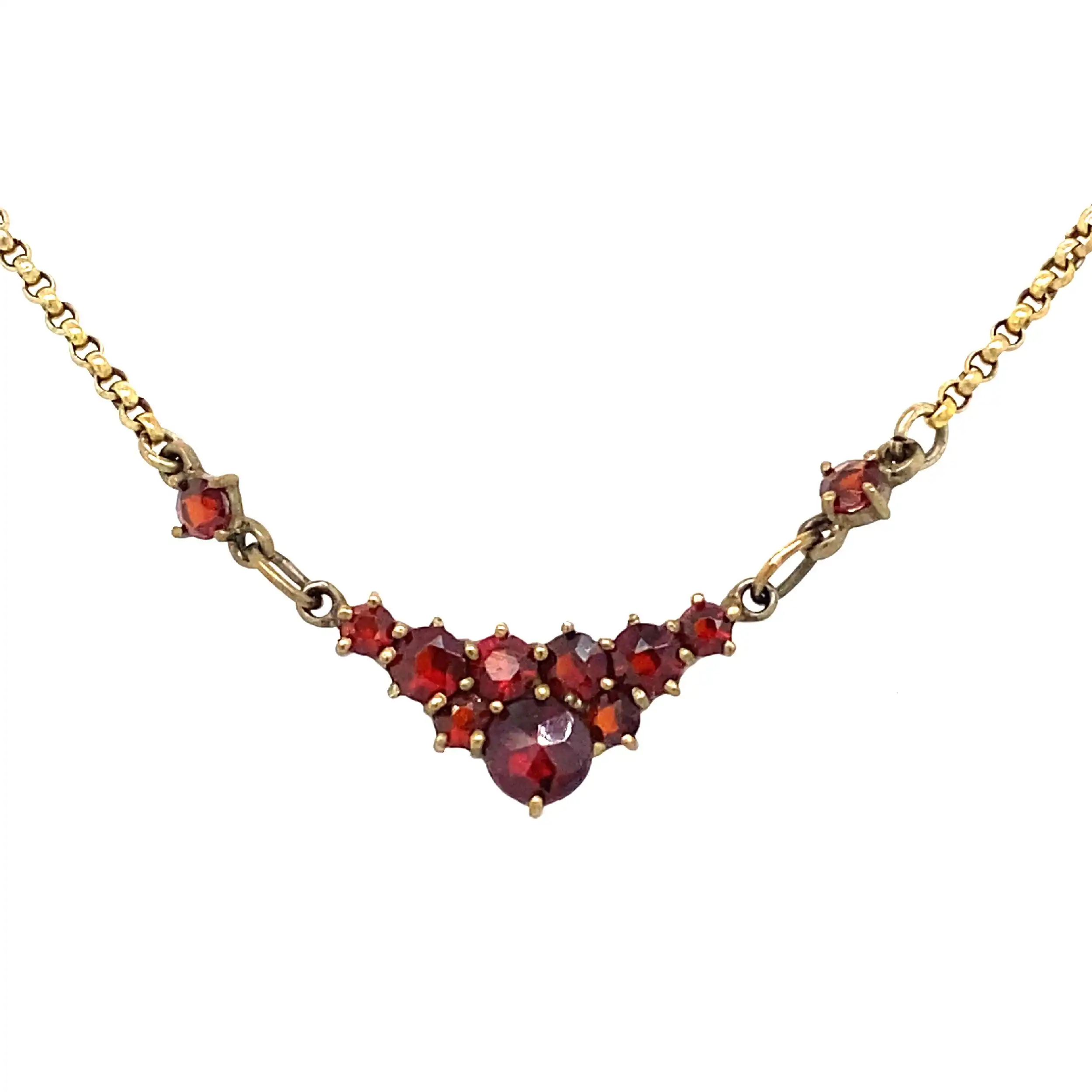 Collier Gelbgold mit Granat Collier Gelbgold mit Granat
