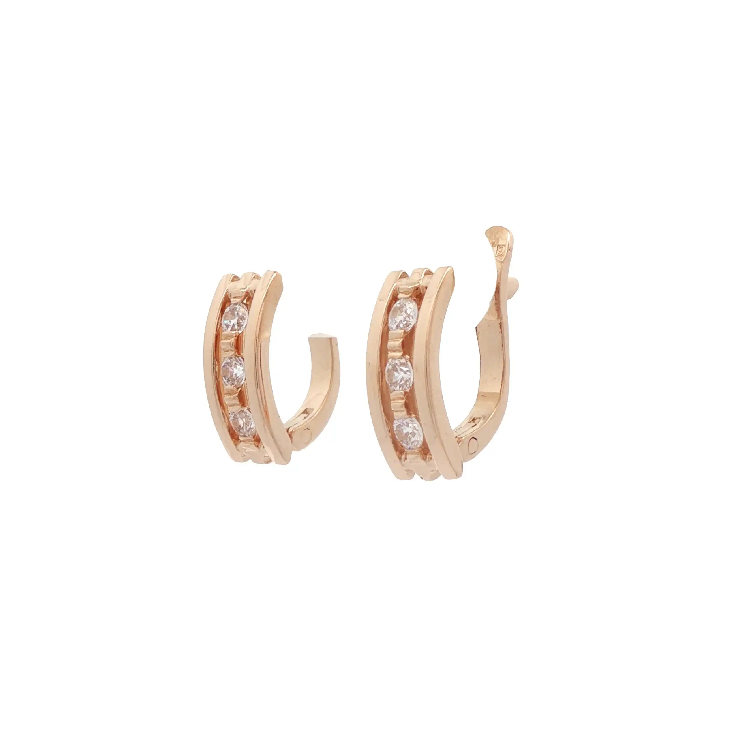 Ohrhänger Rotgold mit Zirkonia