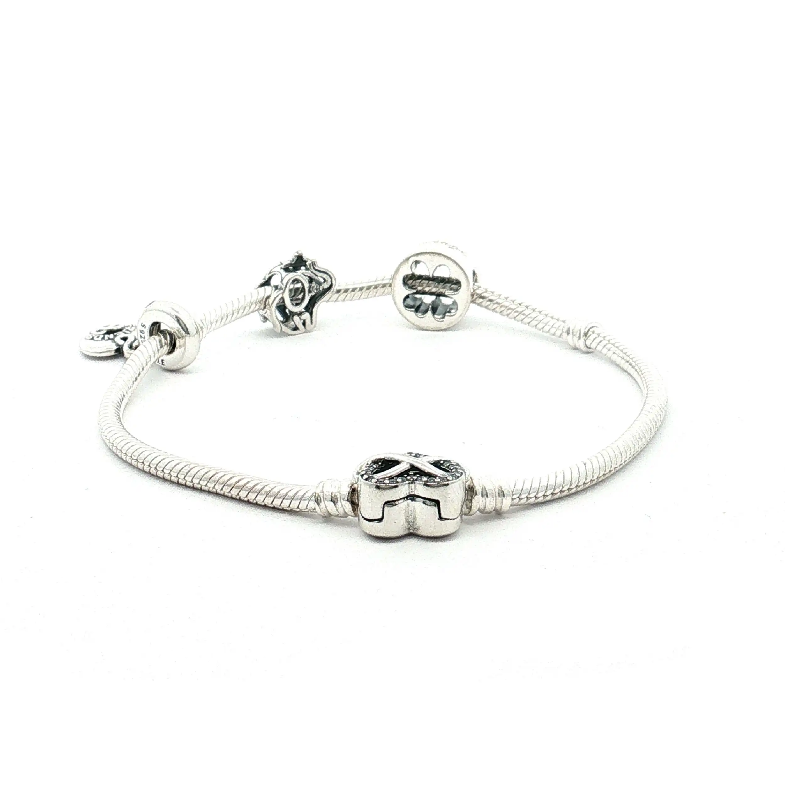 Armband Silber Pandora mit 3 Charms Armband Silber Pandora mit 3 Charms