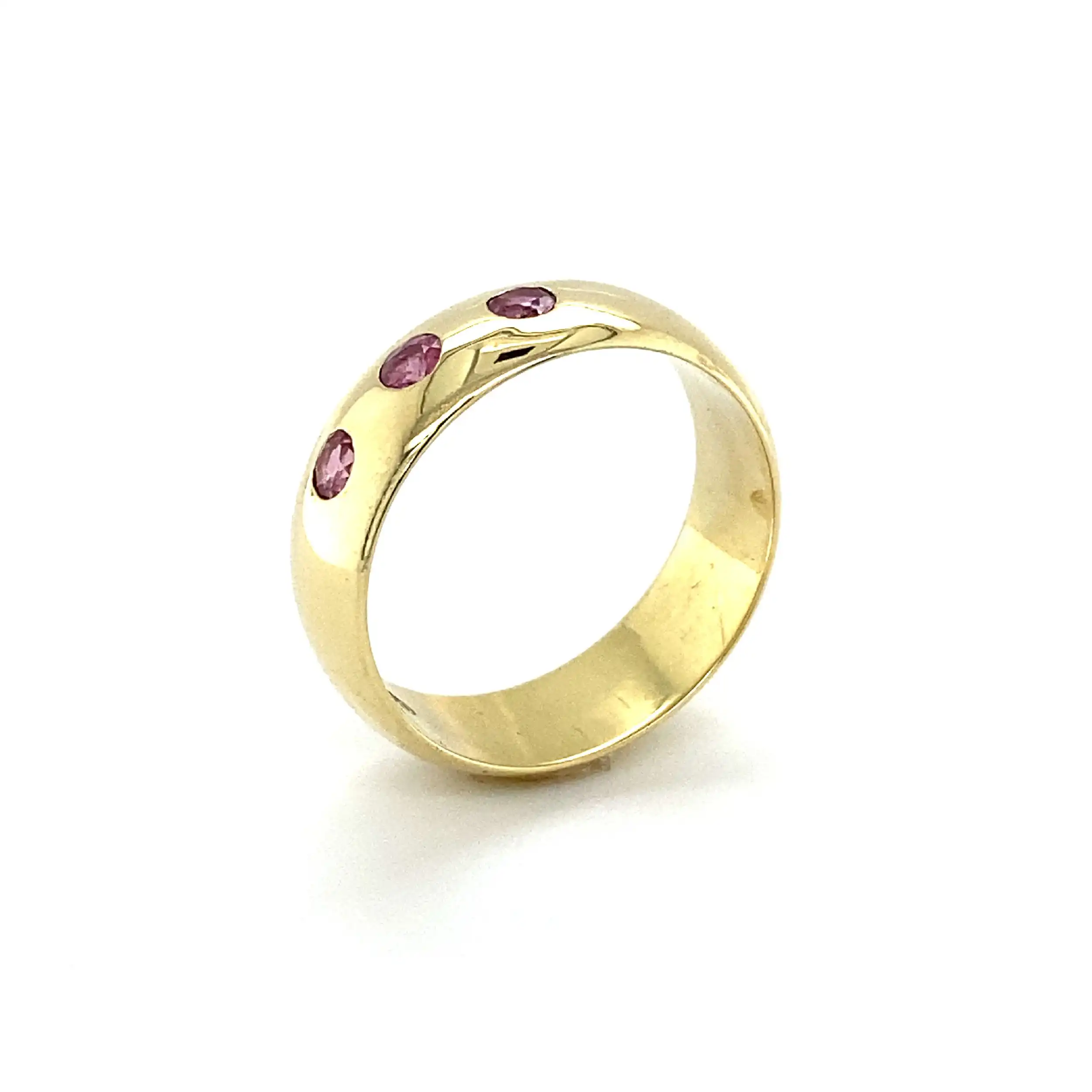 Ring Gelbgold mit rosa Farbsteinen Ring Gelbgold mit rosa Farbsteinen