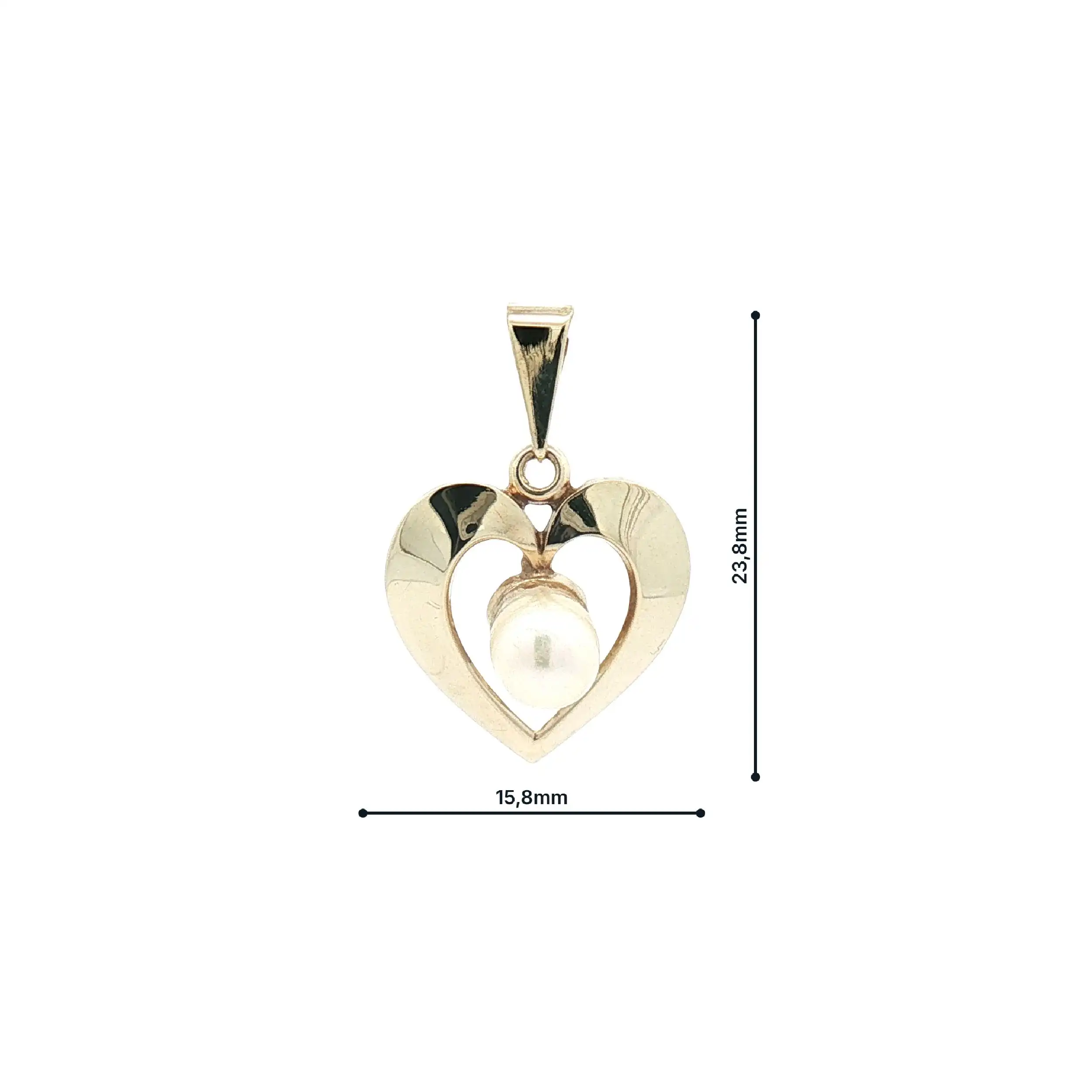Herzanhänger Gelbgold mit Perle