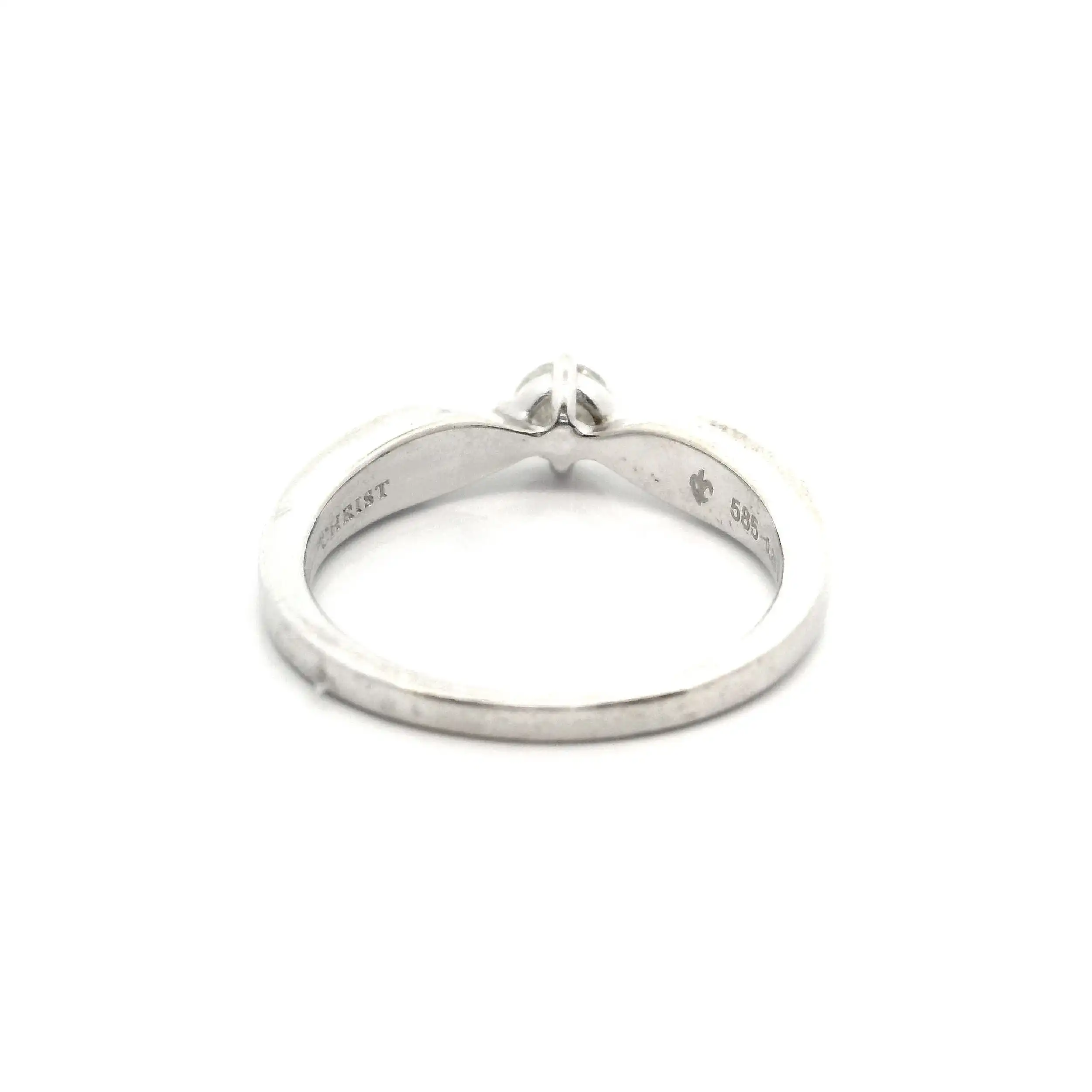 Ring Weißgold Christ, graviert mit 0,25 W-SI Ring Weißgold Christ, graviert mit 0,25 W-SI