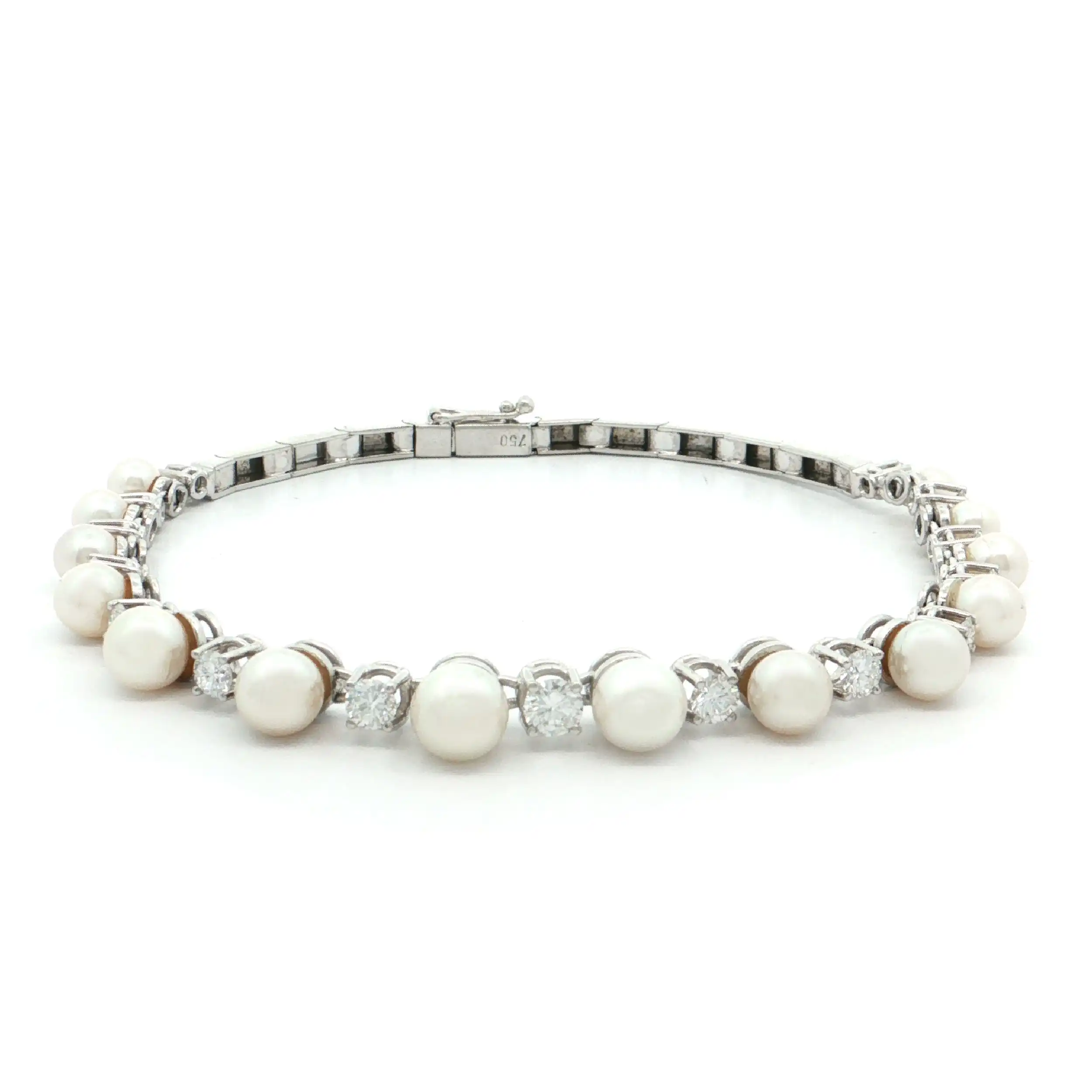 Armband Weißgold mit Perlen und Brillanten Armband Weißgold mit Perlen und Brillanten