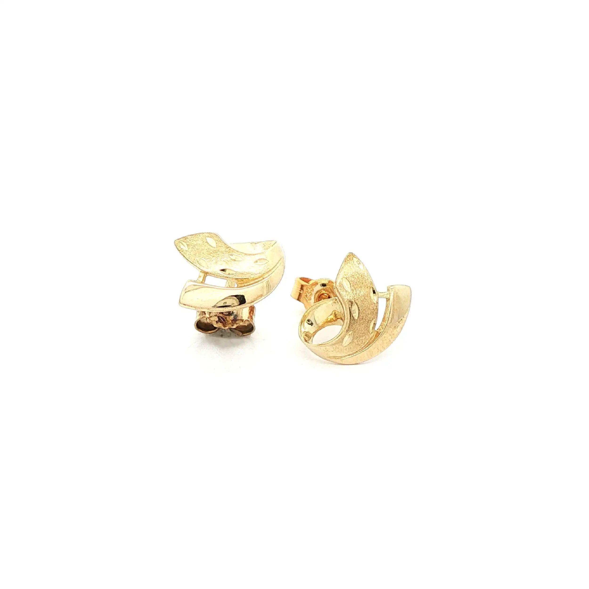 Ohrstecker Gelbgold matt/poliert