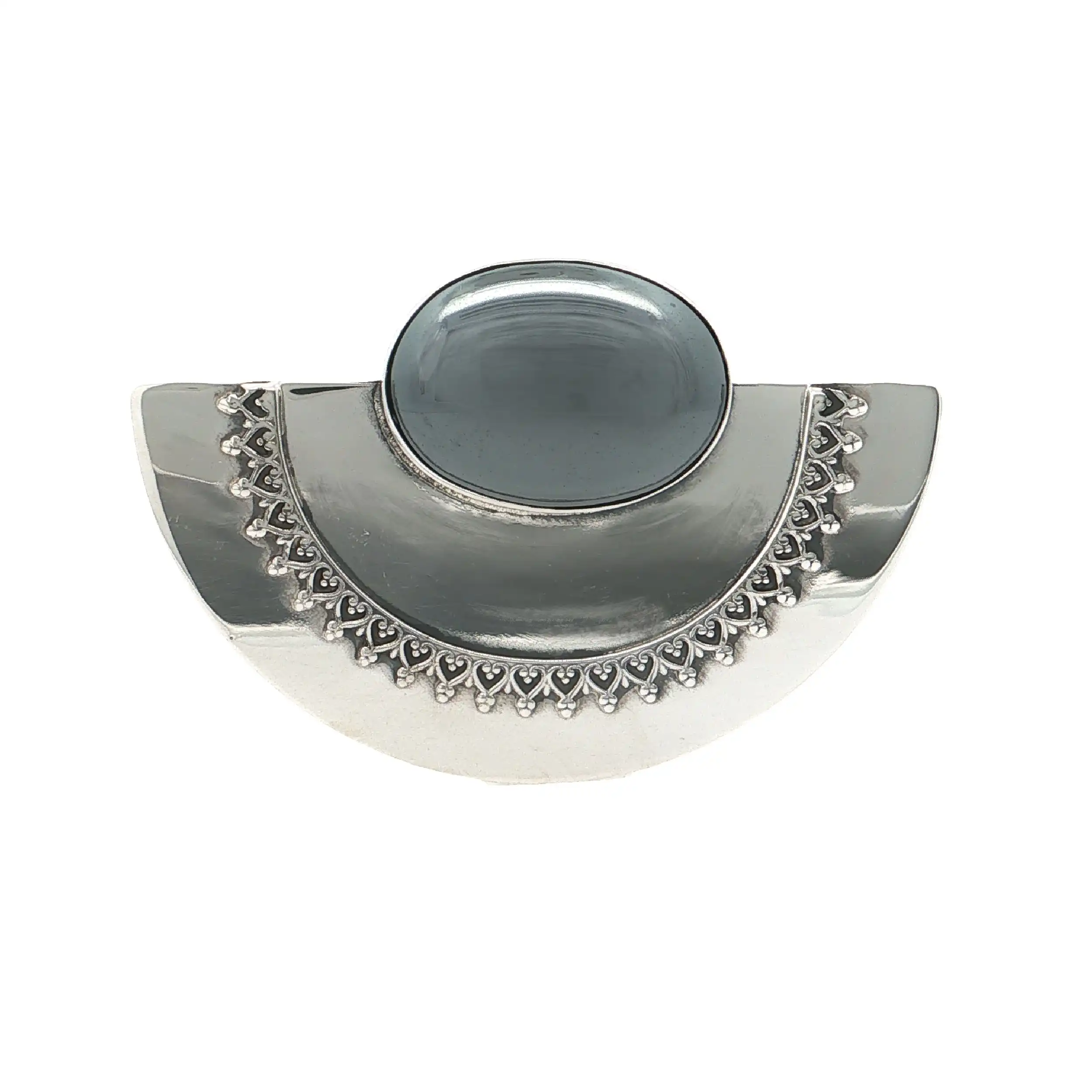 Brosche Silber mit Hämatit Brosche Silber mit Hämatit