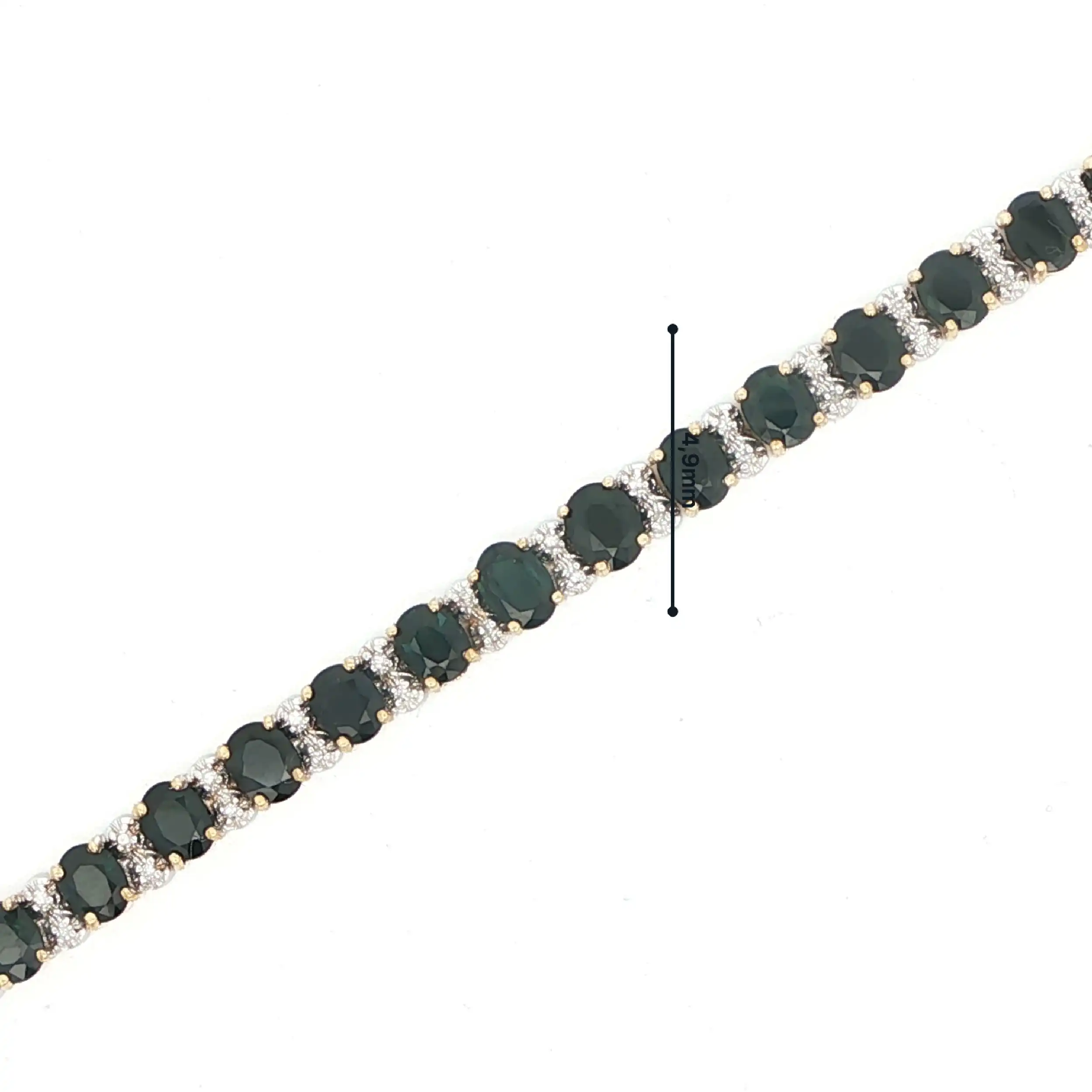 Armband Gelbgold mit Brillanten und dunkelgrünen Farbsteinen Armband Gelbgold mit Brillanten und dunkelgrünen Farbsteinen
