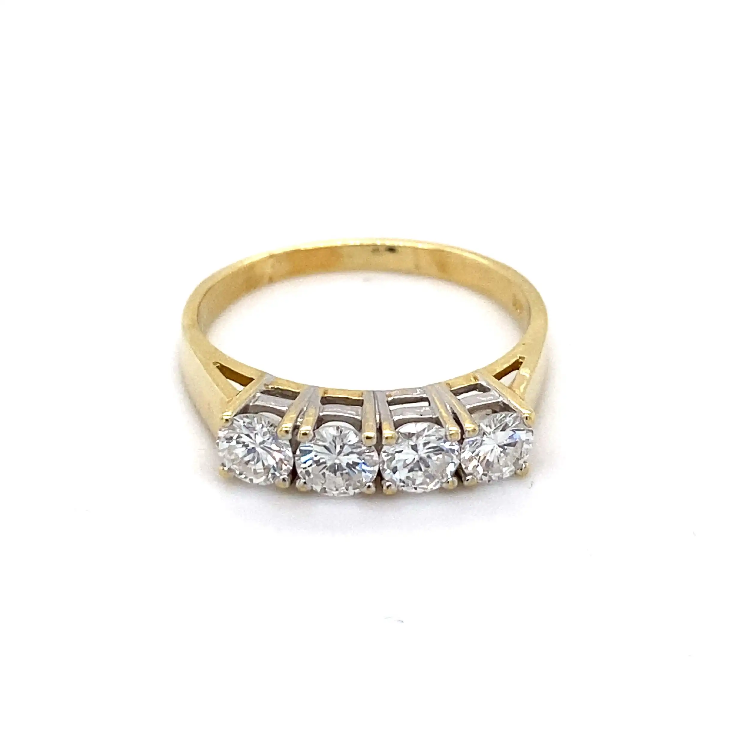 Ring Bicolor mit Brillanten, graviert mit 1,00ct Ring Bicolor mit Brillanten, graviert mit 1,00ct