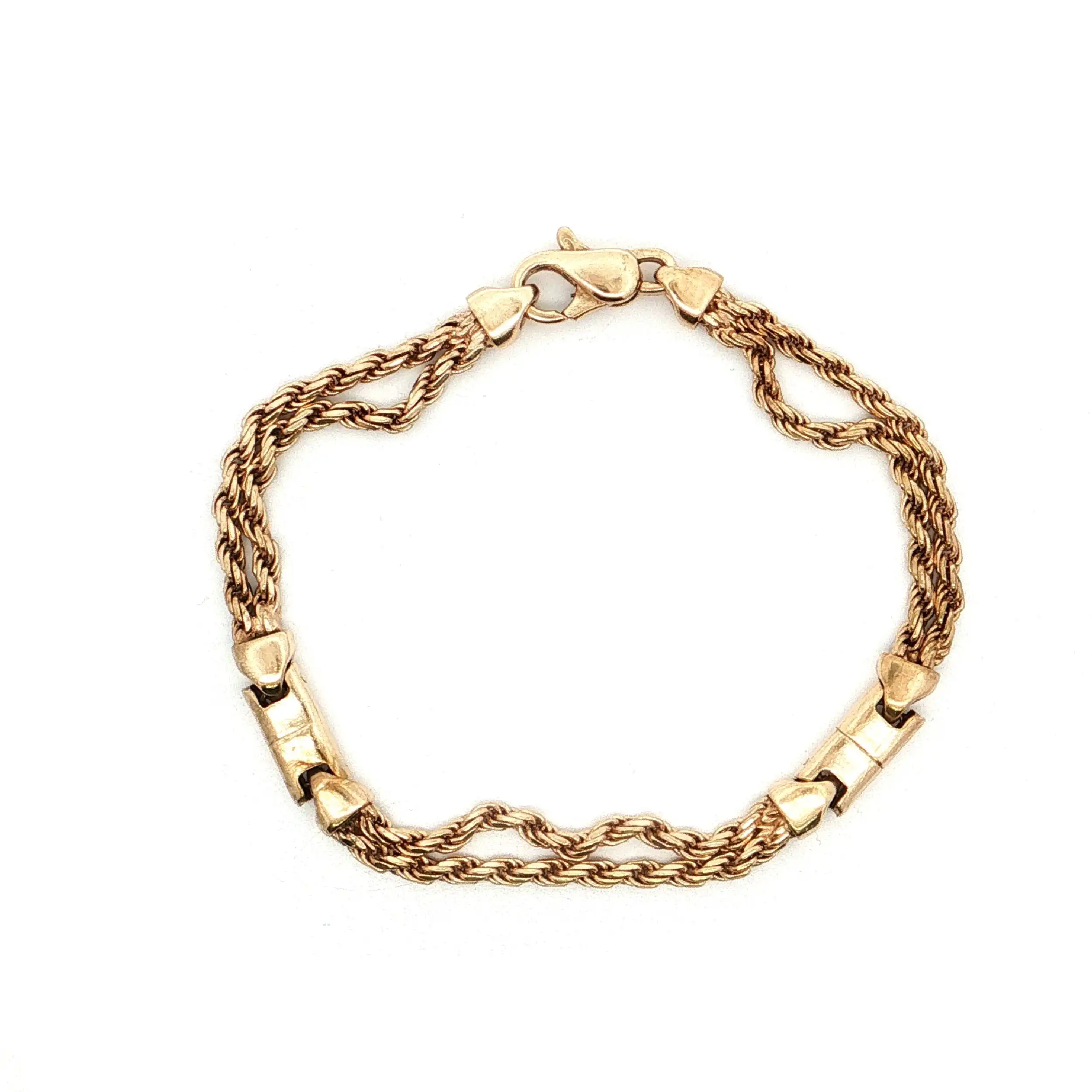 Kordelarmband doppelreihig Silber vergoldet