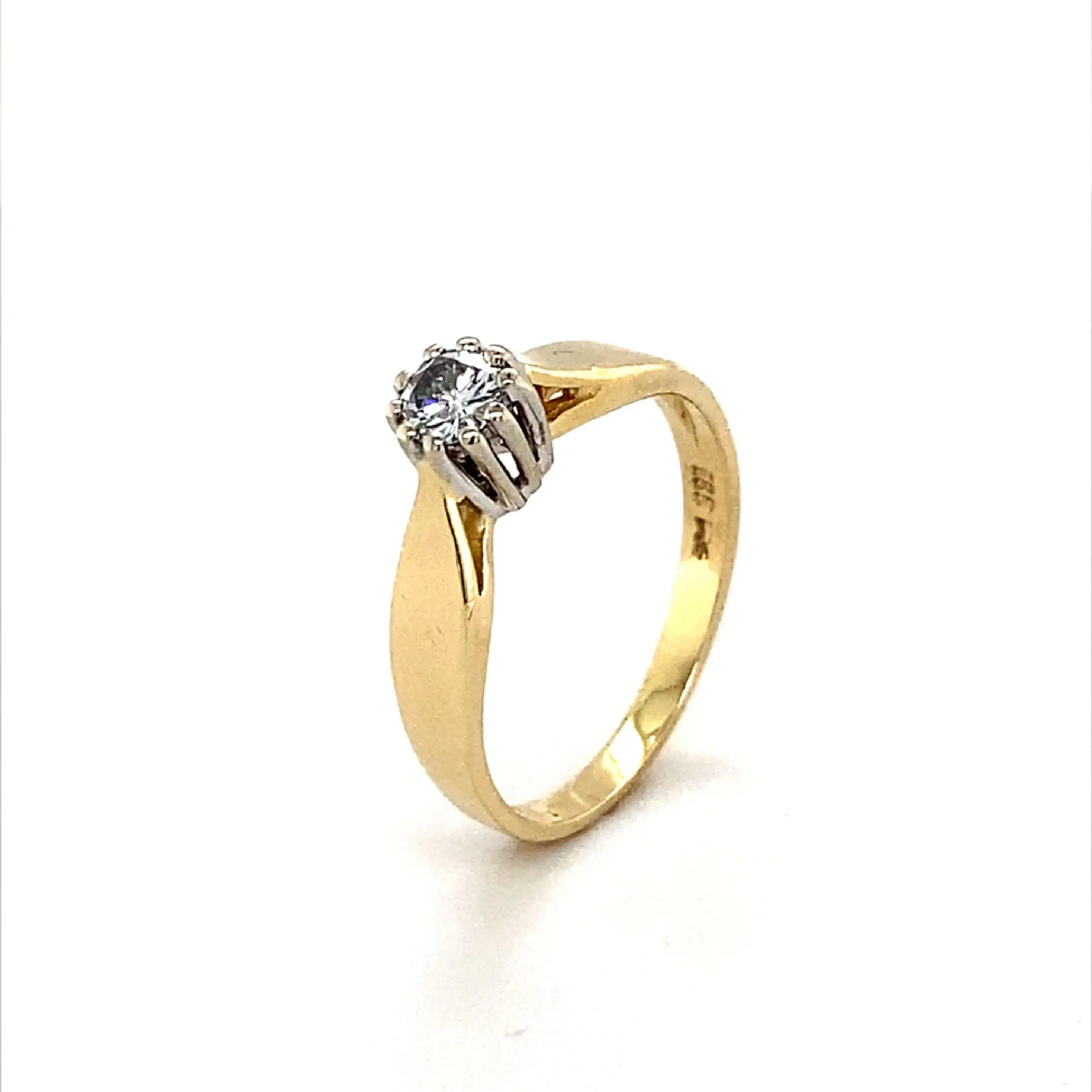 Ring Bicolor mit Brillant, graviert mit 0,21ct Ring Bicolor mit Brillant, graviert mit 0,21ct