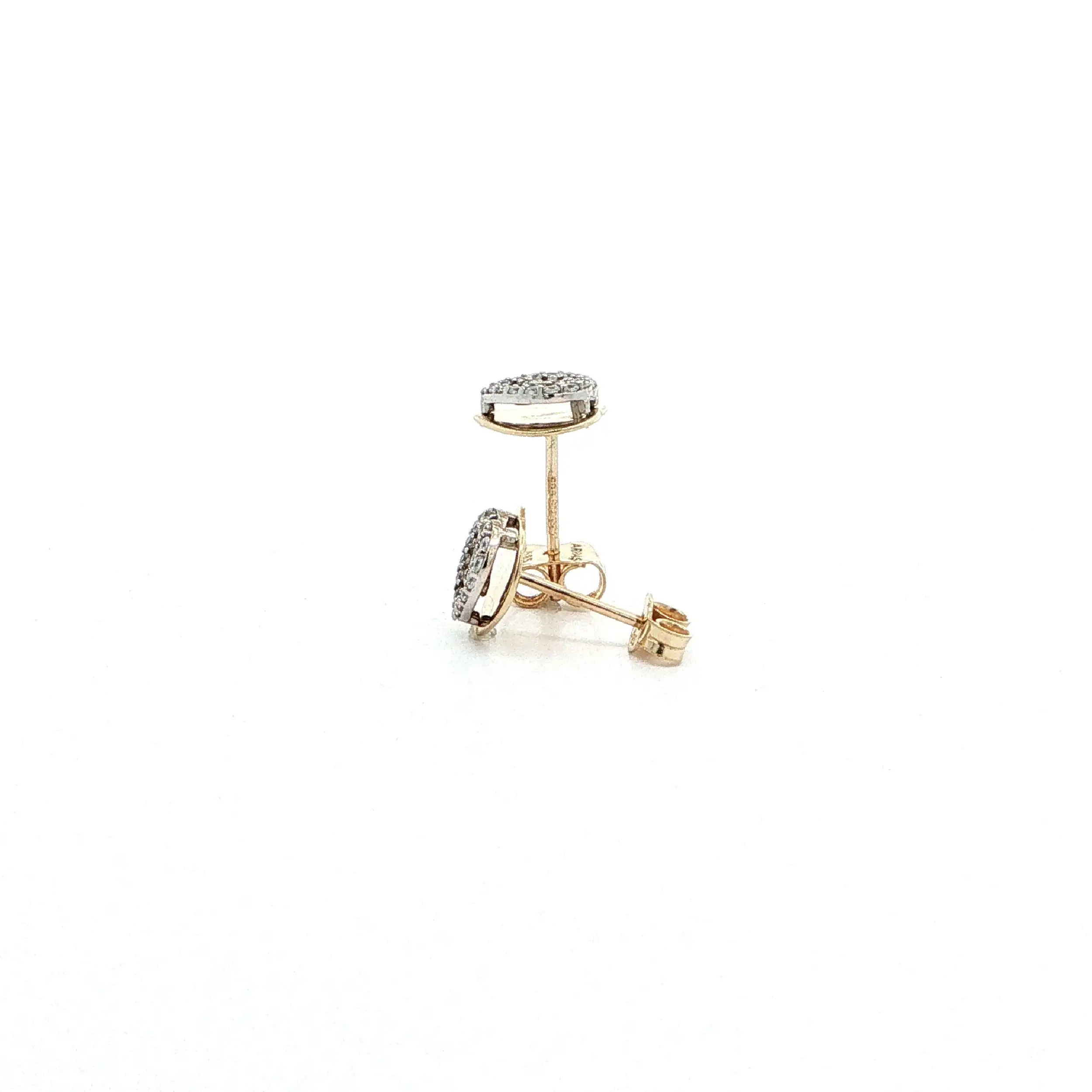 Ohrstecker Bicolor Herz mit Zirkonia