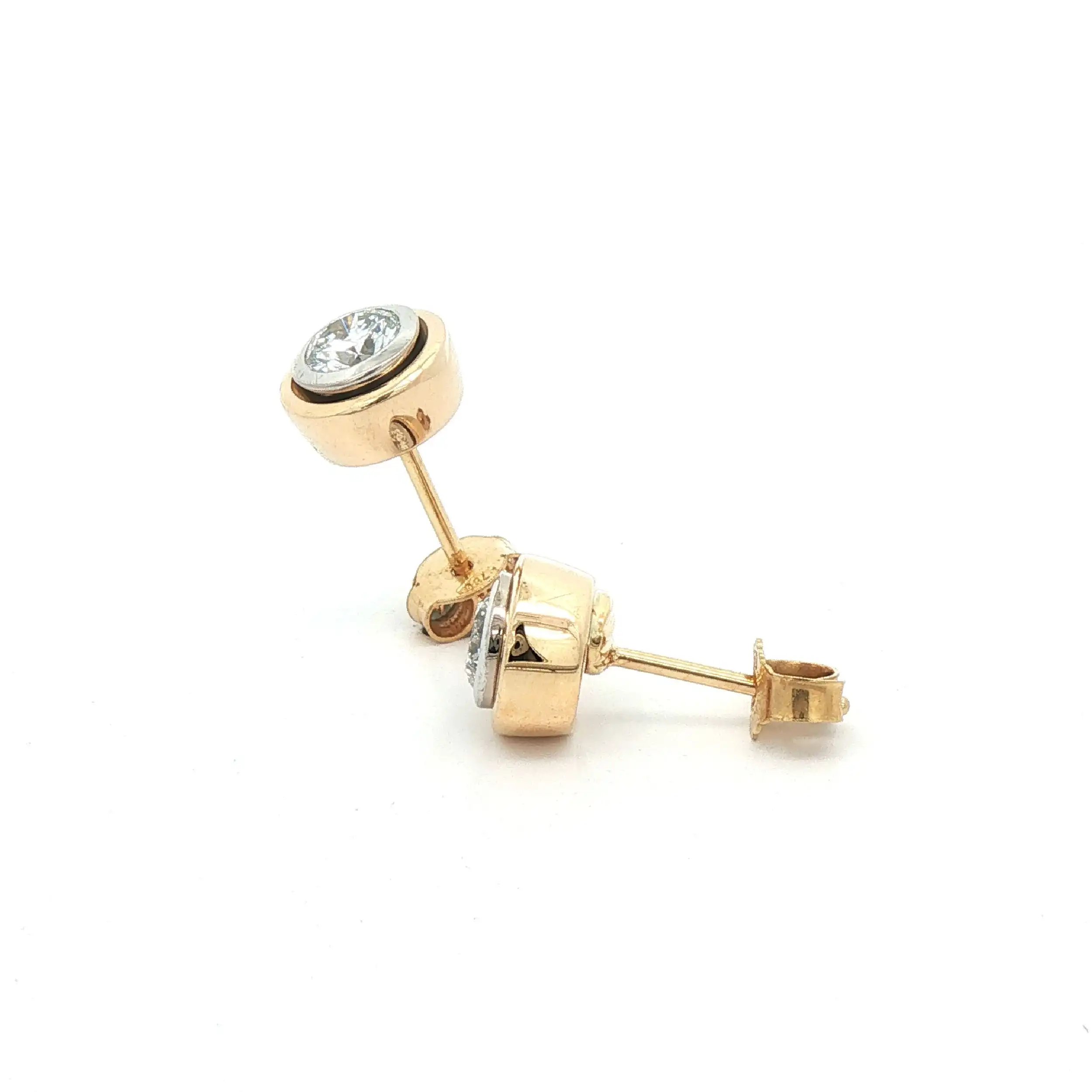 Ohrstecker Bicolor mit Brillanten