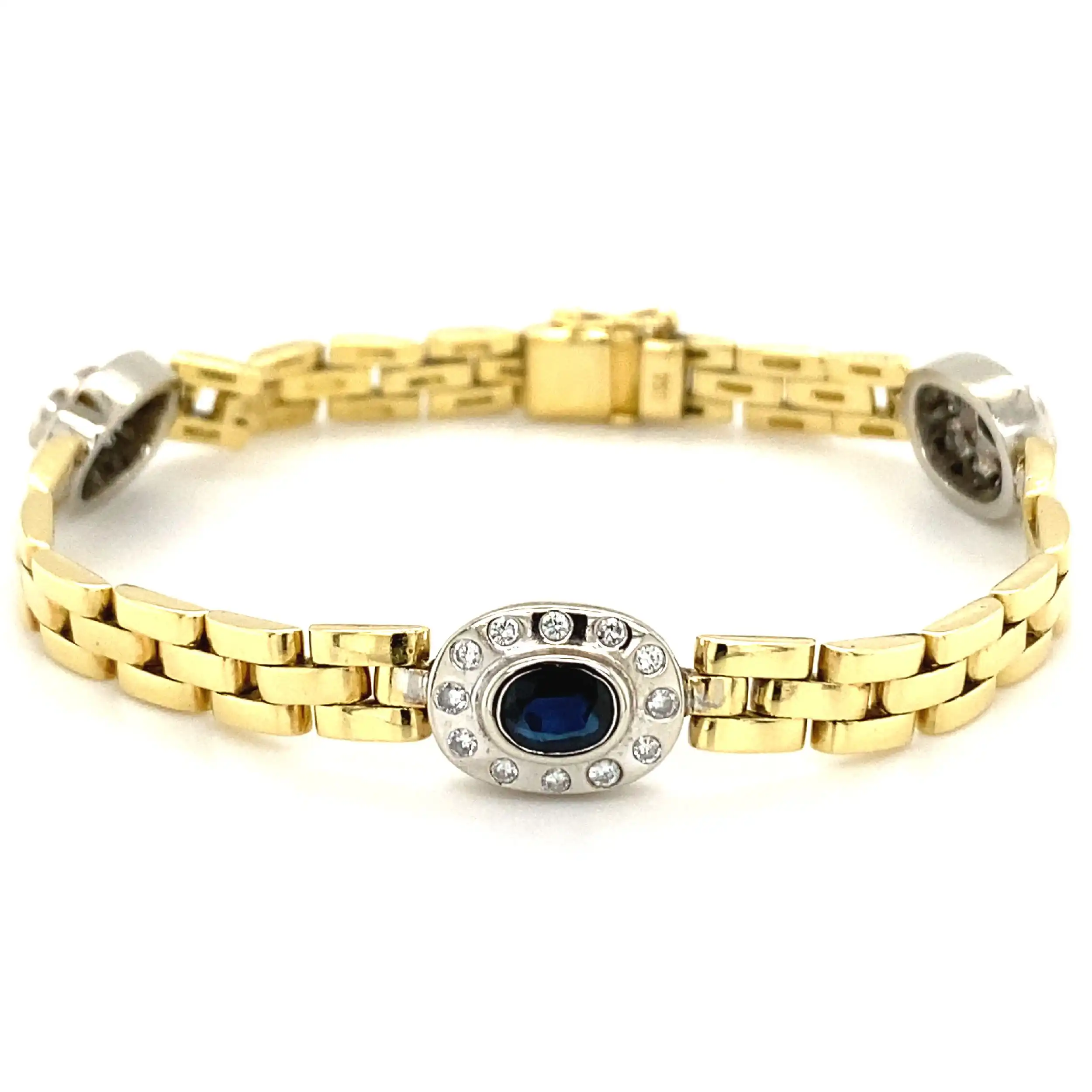 Armband Bicolor mit synthetischen Korund & Brillanten Armband Bicolor mit synthetischen Korund & Brillanten