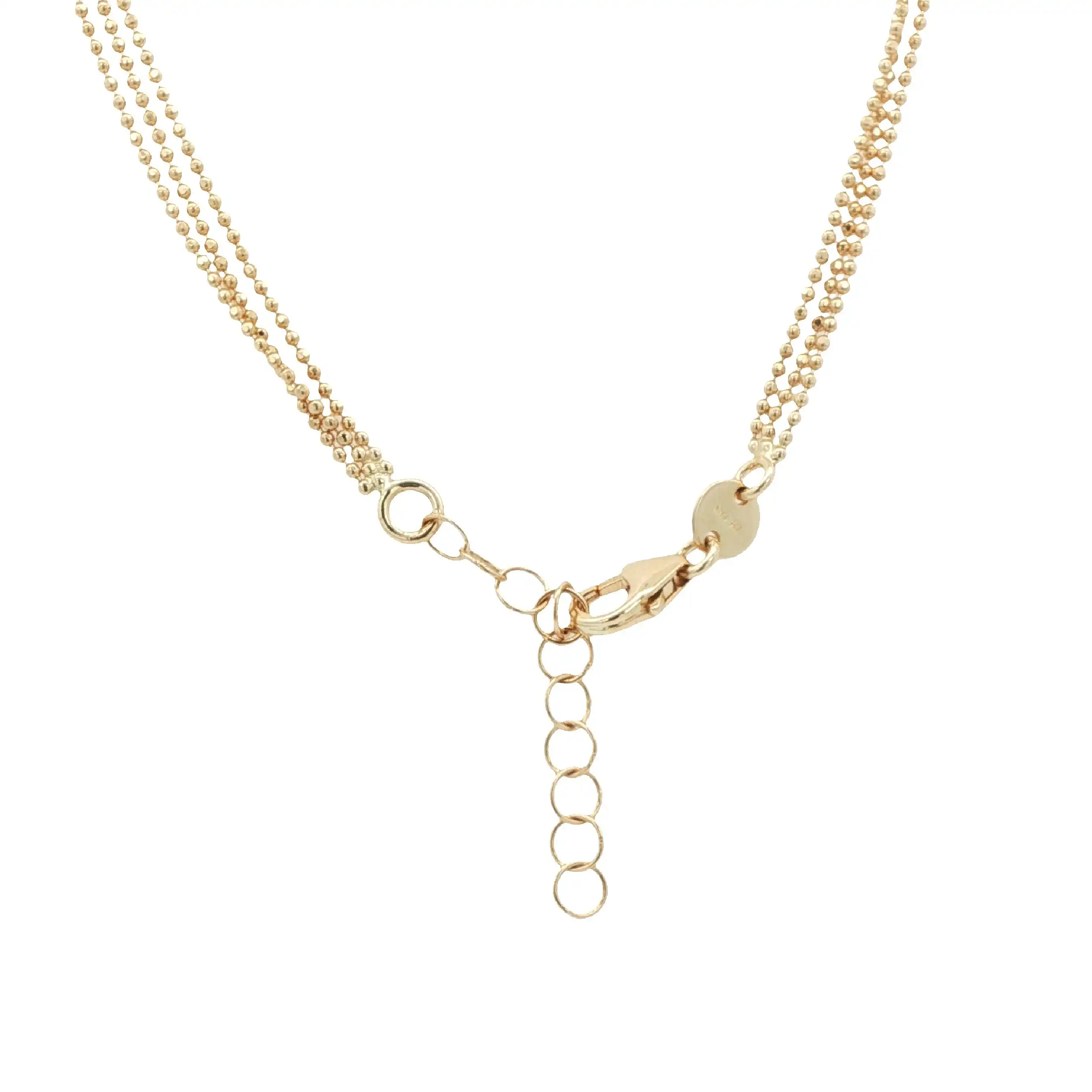 Kügelchenkette Gelbgold diamantiert dreireihig