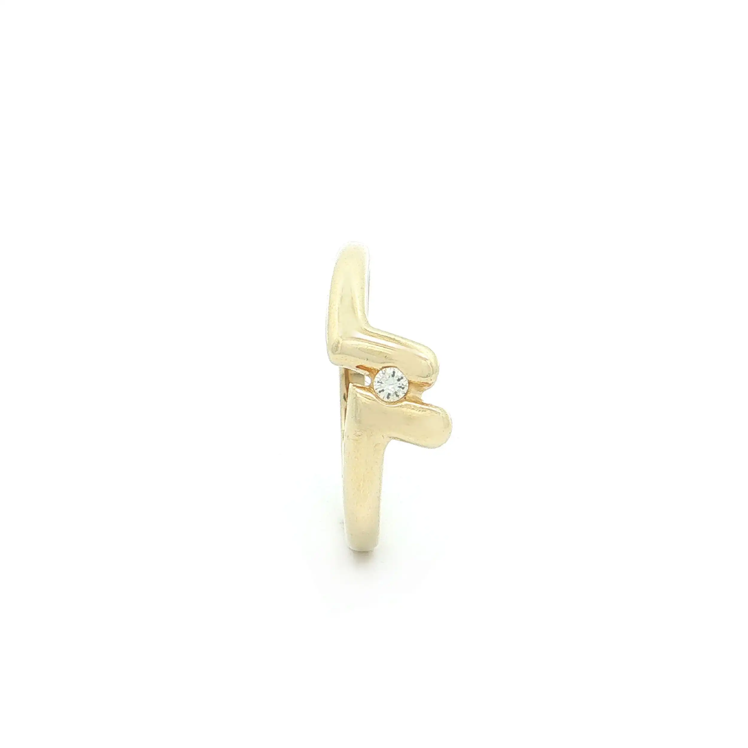 Ring Gelbgold mit Brillant, graviert mit 0,04ct