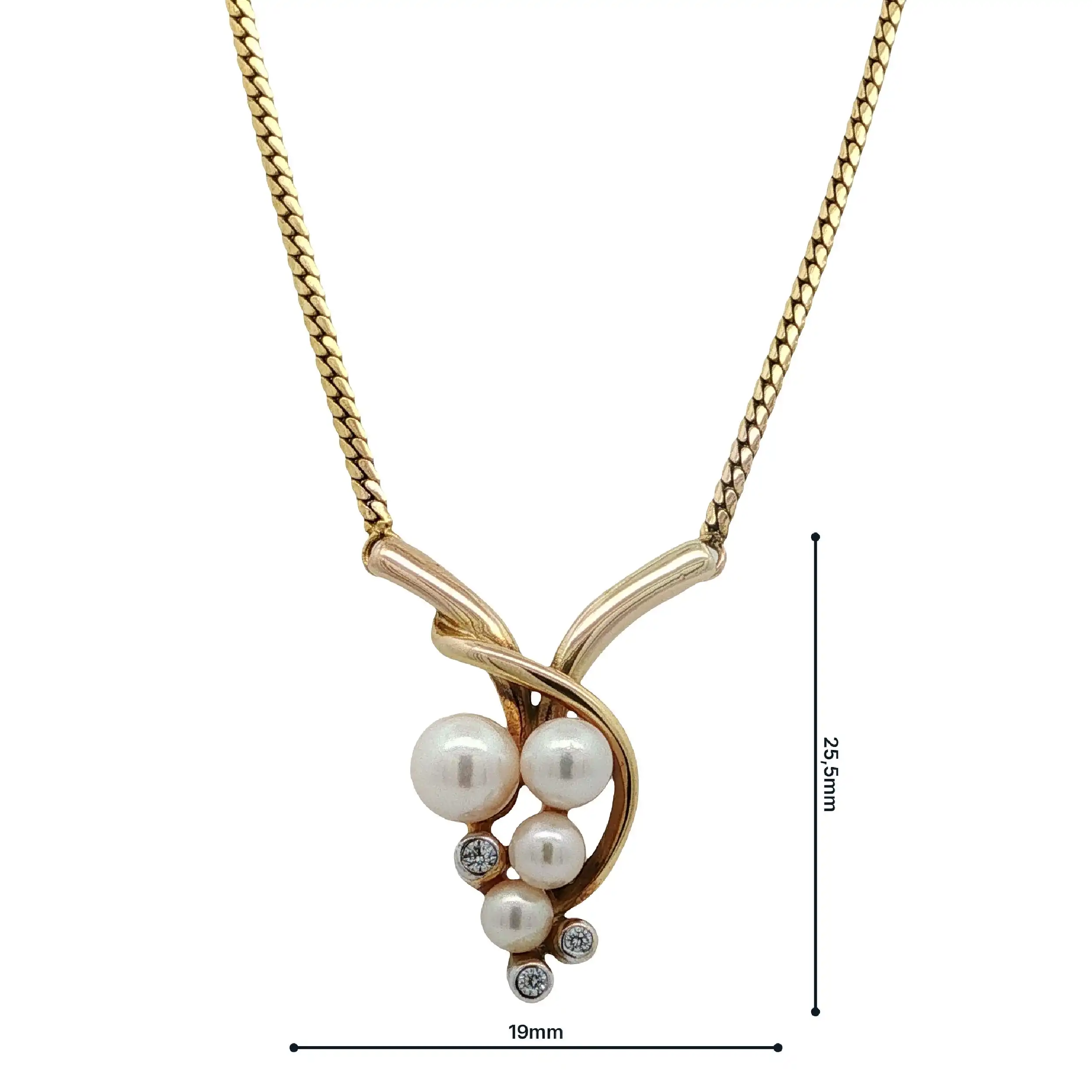 Collier Bicolor mit Perlen & Zirkonia Collier Bicolor mit Perlen & Zirkonia