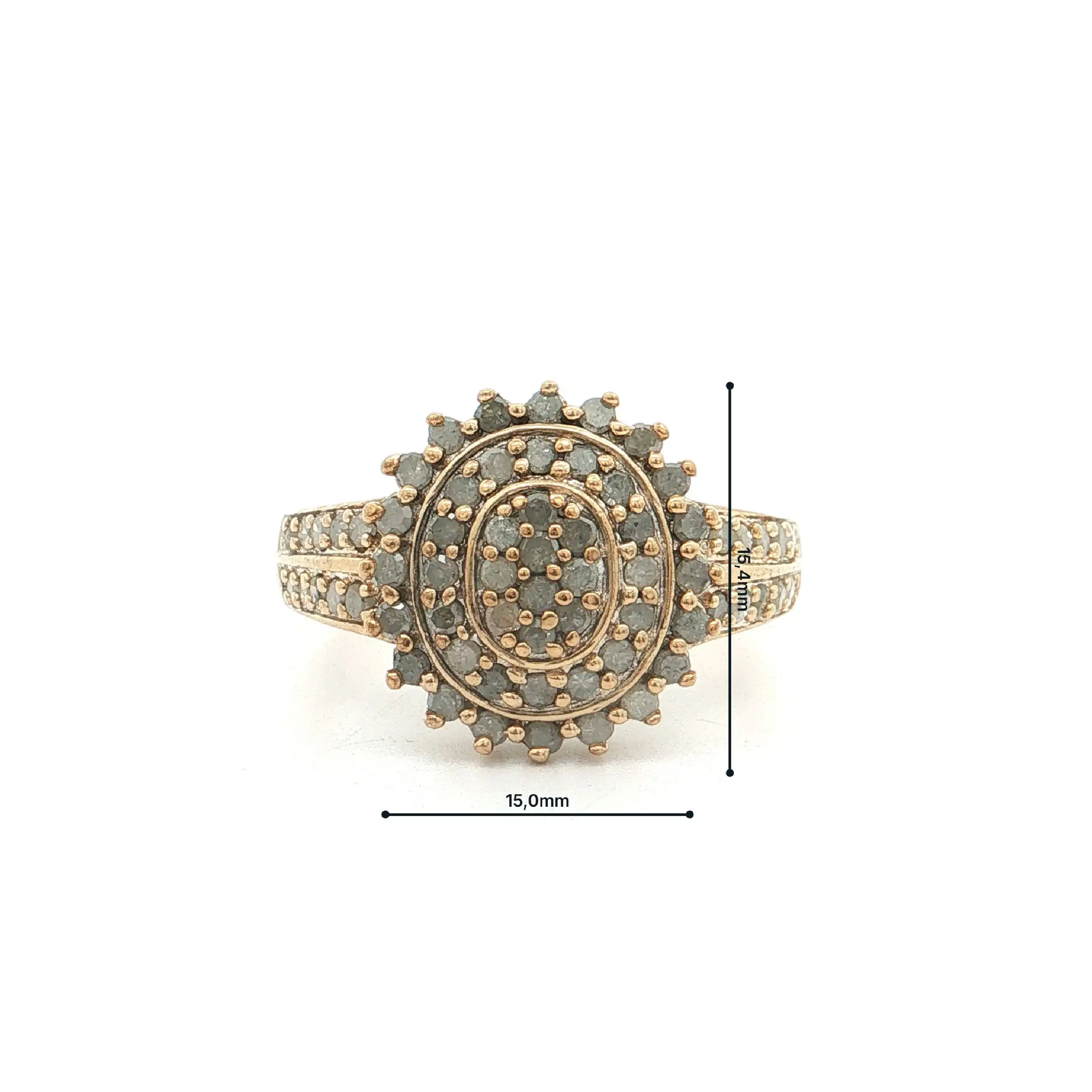 Ring Silber vergoldet mit Diamanten